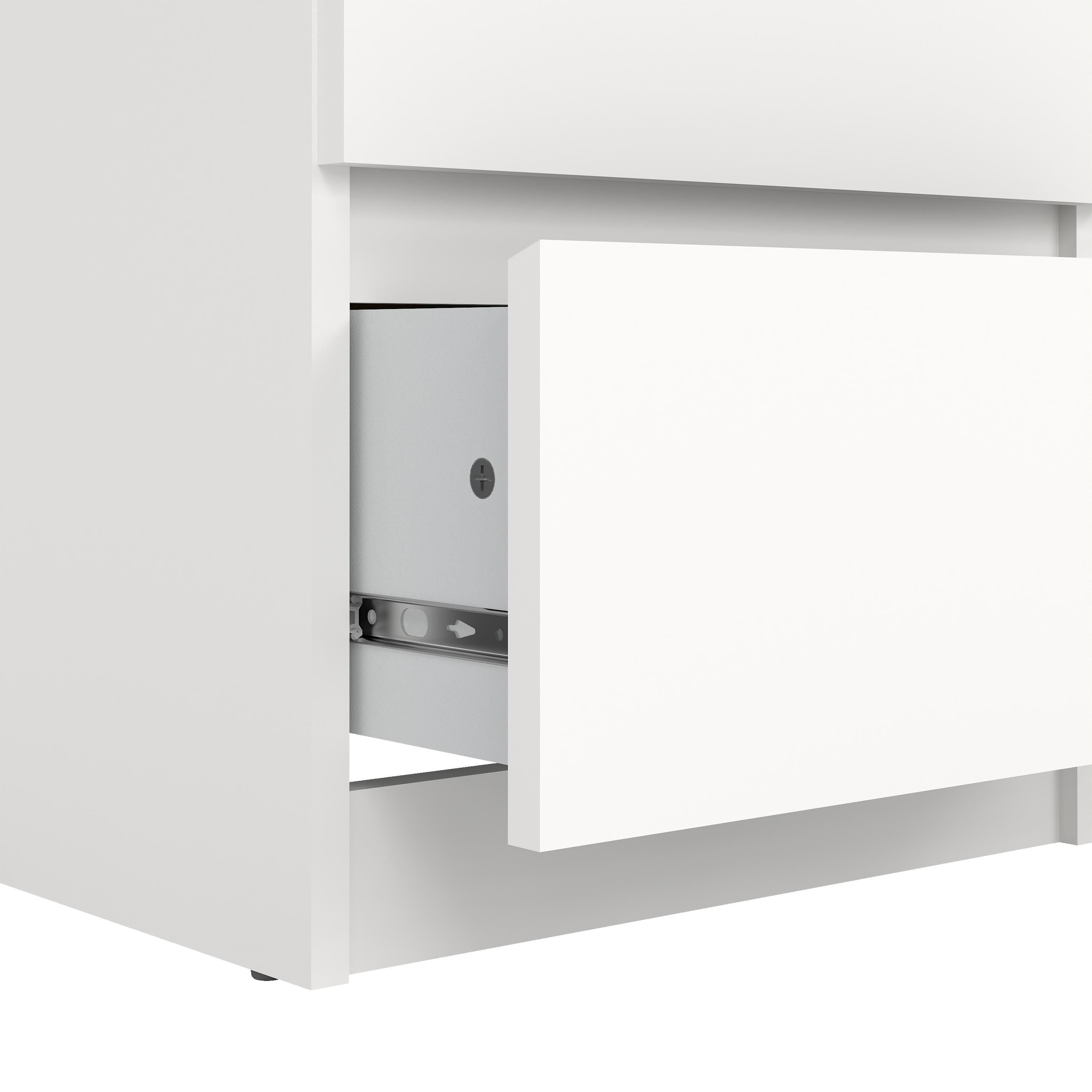 Esla Matt white 5 Drawer Chest (H)1113mm (W)404mm (D)500mm