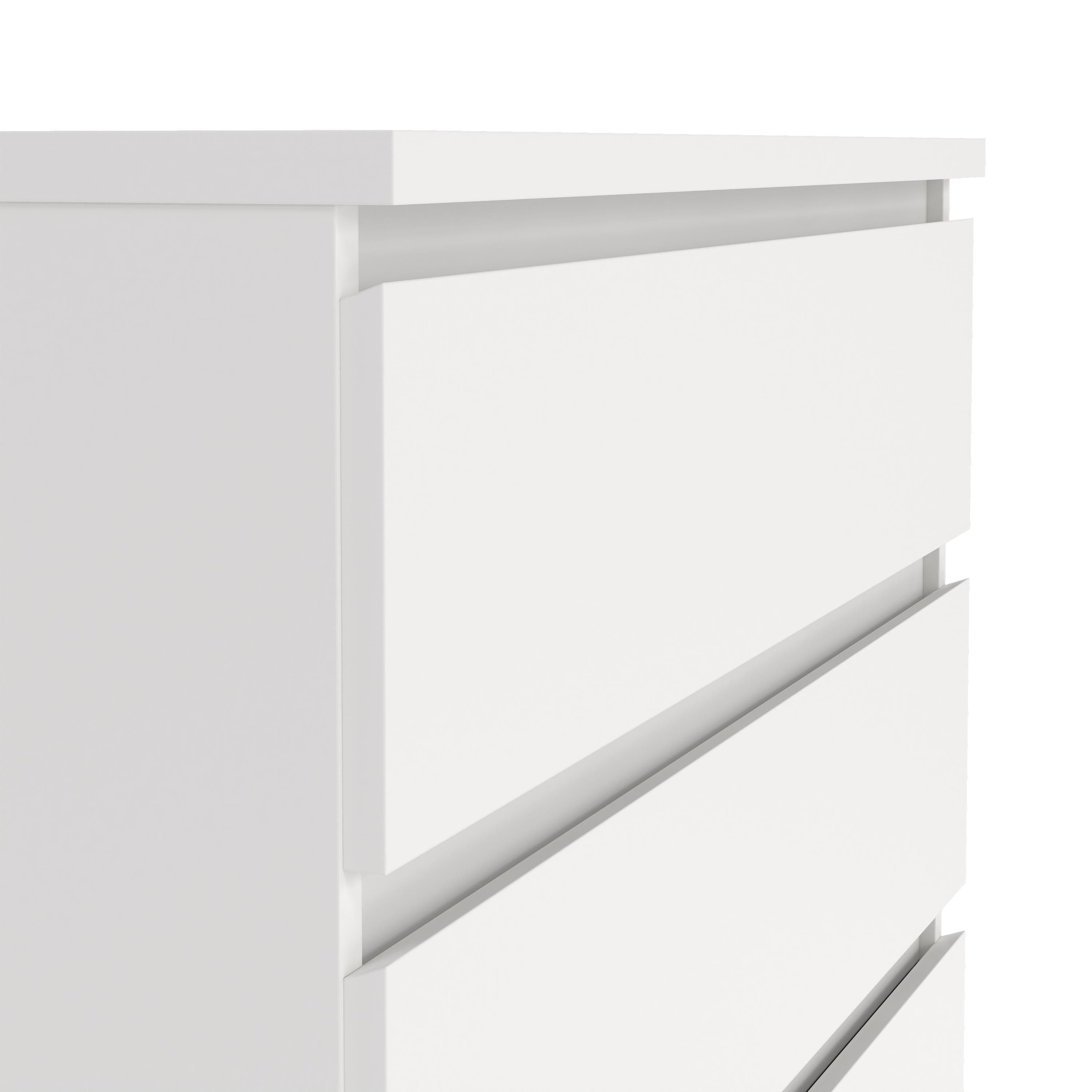 Esla Matt white 5 Drawer Chest (H)1113mm (W)770mm (D)500mm