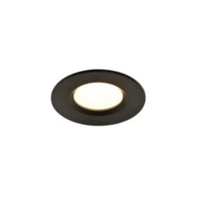 Etana Black Non-adjustable LED Warm white Downlight 4.7W IP65