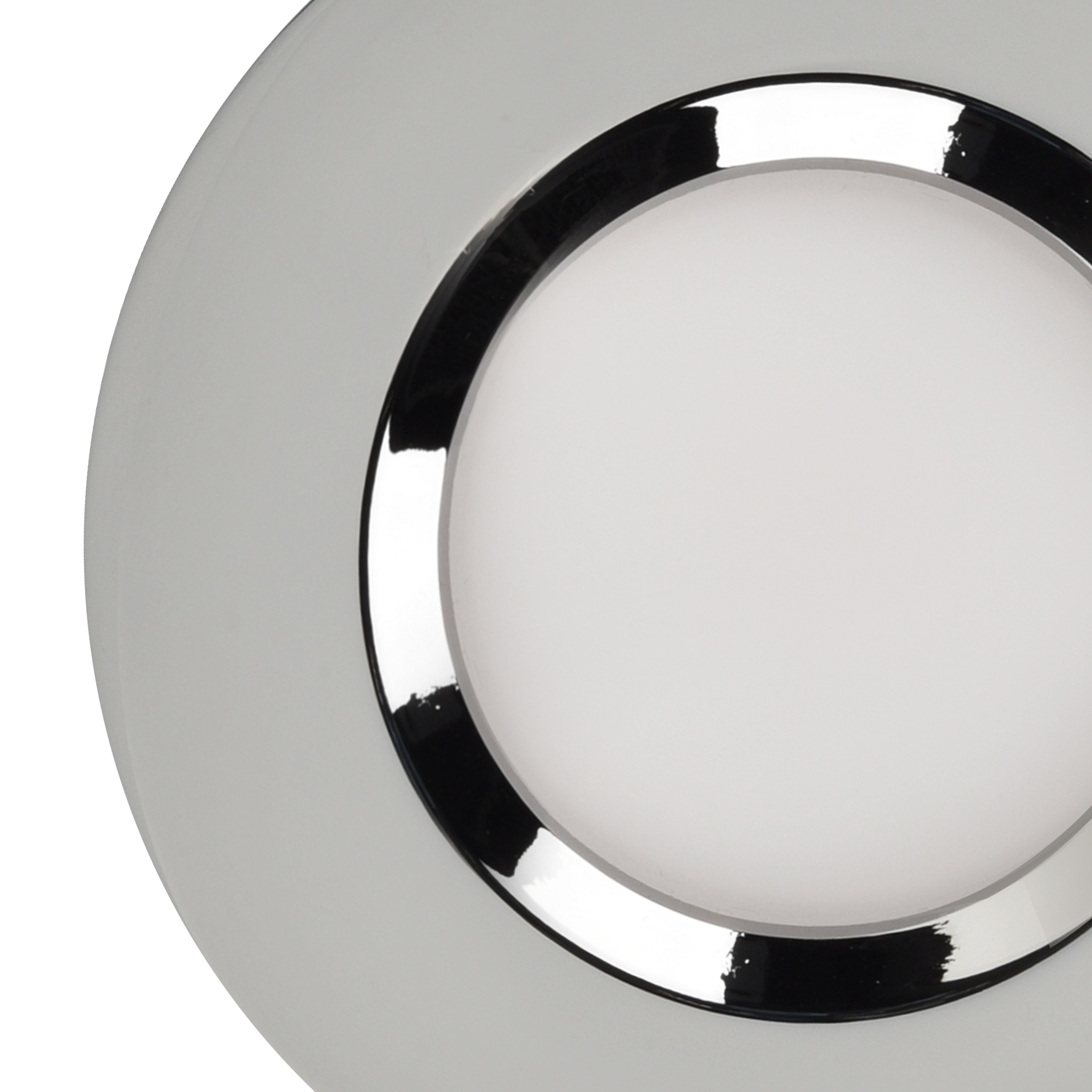 Etana Polished Chrome effect Non-adjustable LED Neutral white Downlight 4.7W IP65, Pack of 3