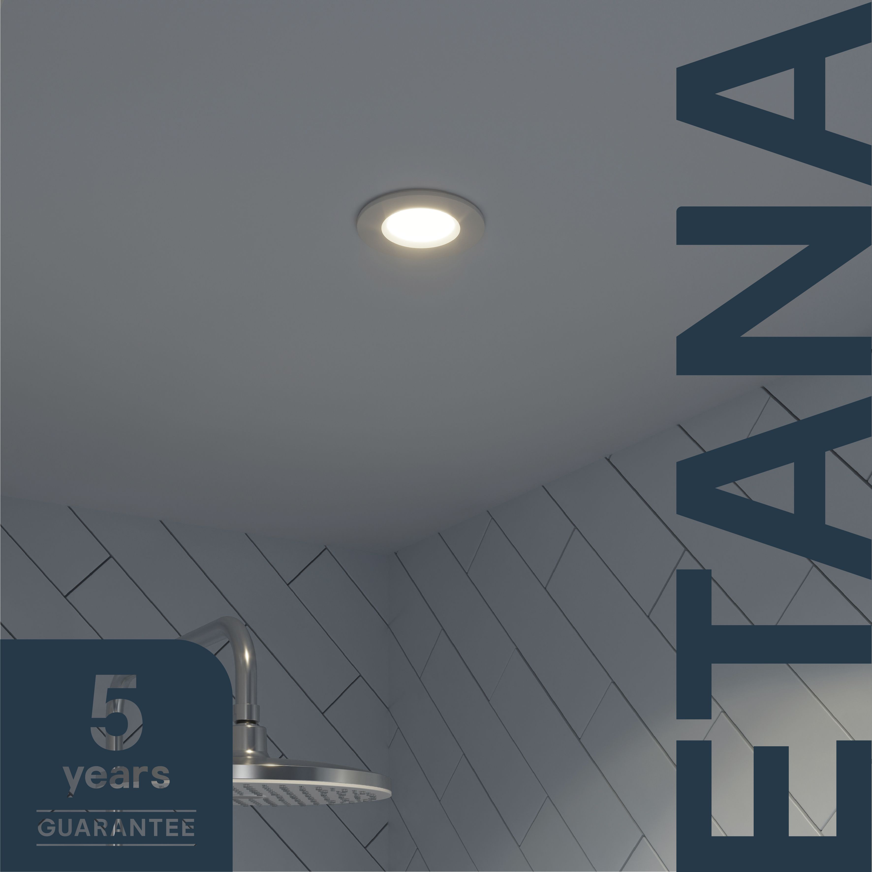Etana White Non-adjustable LED Neutral white Downlight 4.7W IP65