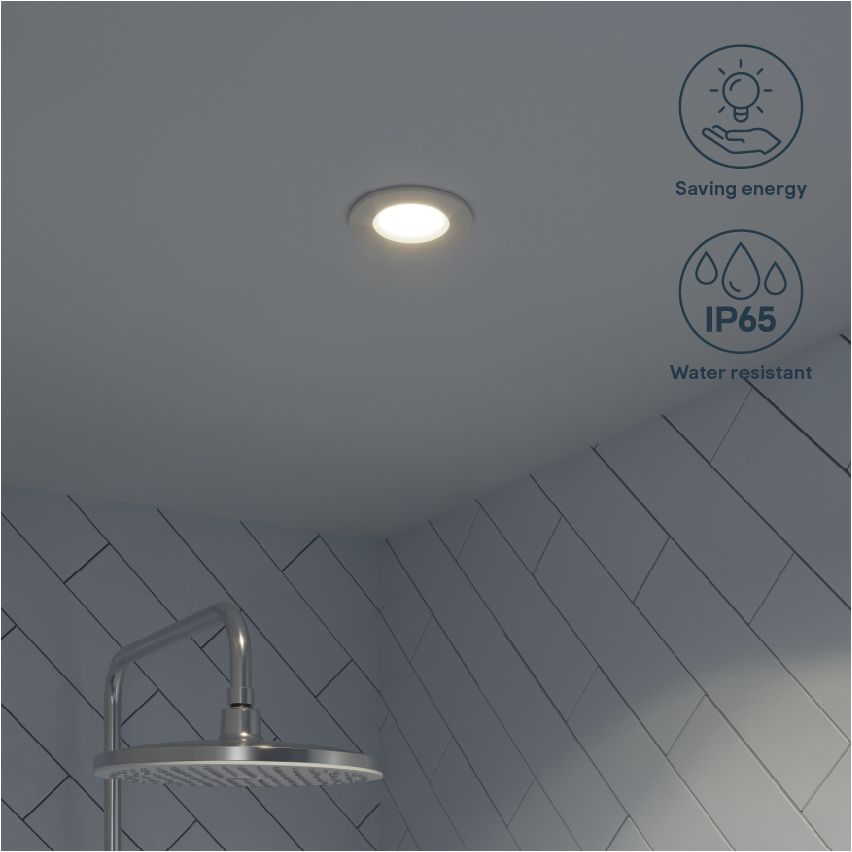 Etana White Non-adjustable LED Neutral white Downlight 4.7W IP65