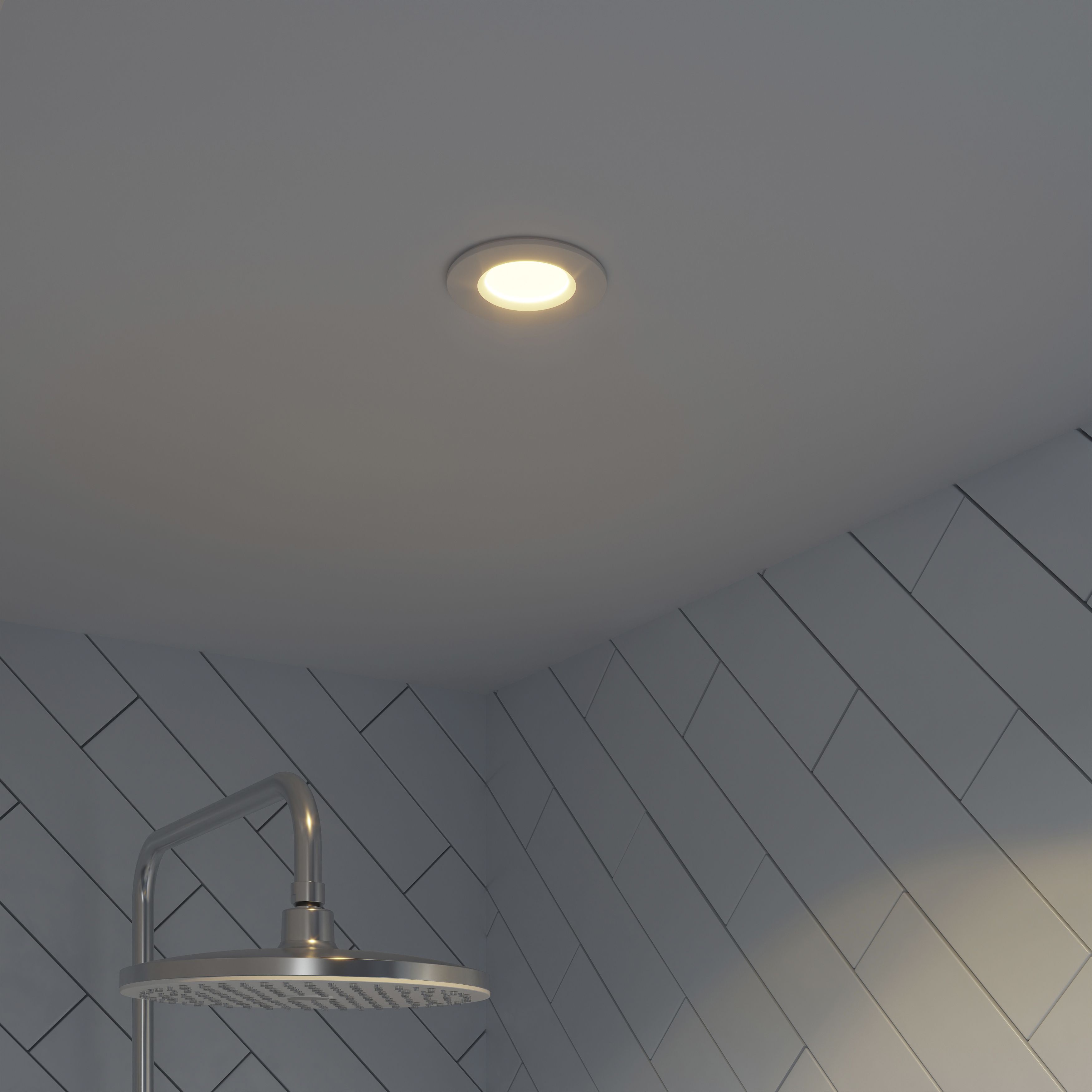 Etana White Non-adjustable LED Warm white Downlight 4.7W IP65