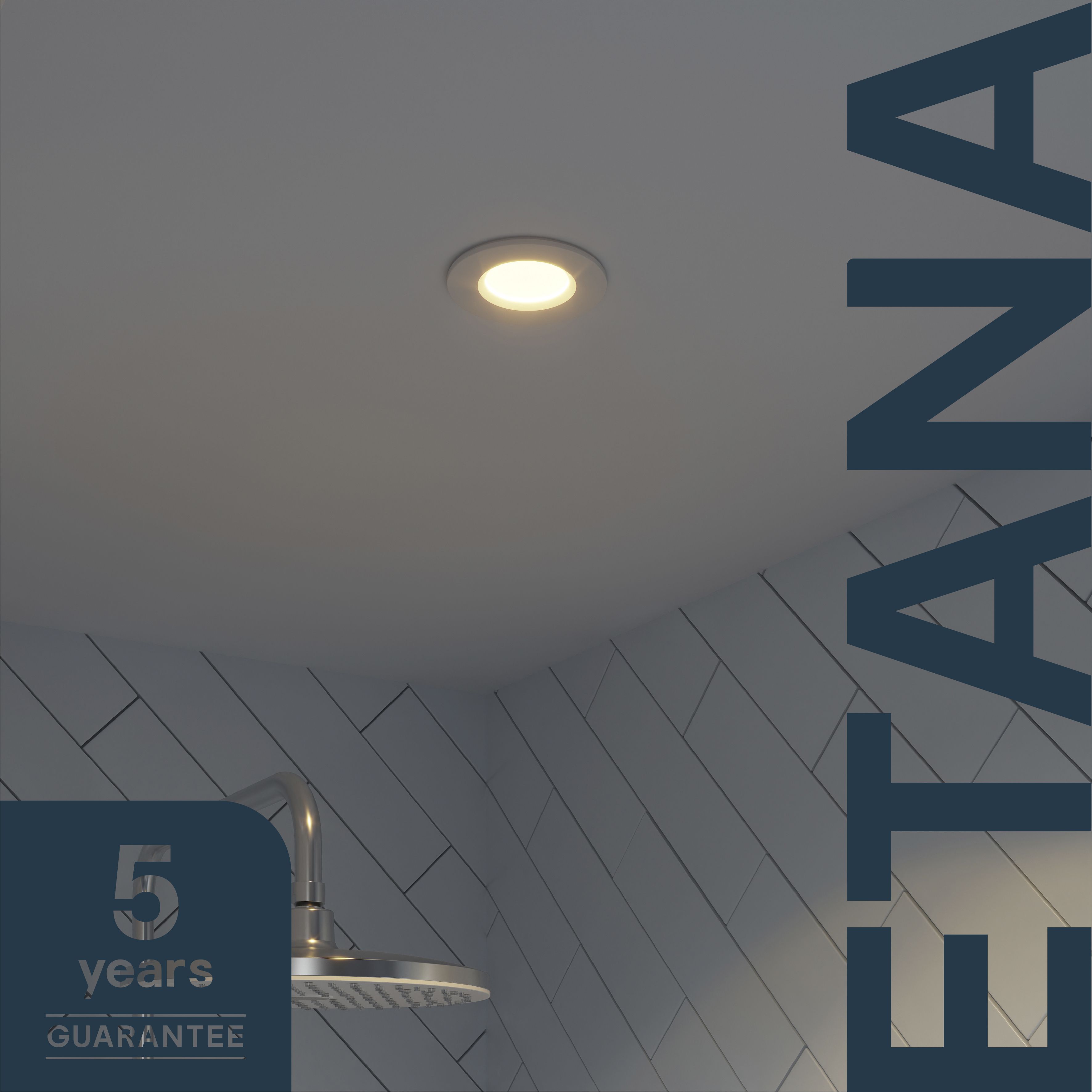 Etana White Non-adjustable LED Warm white Downlight 4.7W IP65