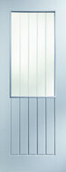 Etched Glazed Cottage White Woodgrain effect Internal Door, (H)1981mm (W)762mm (T)35mm