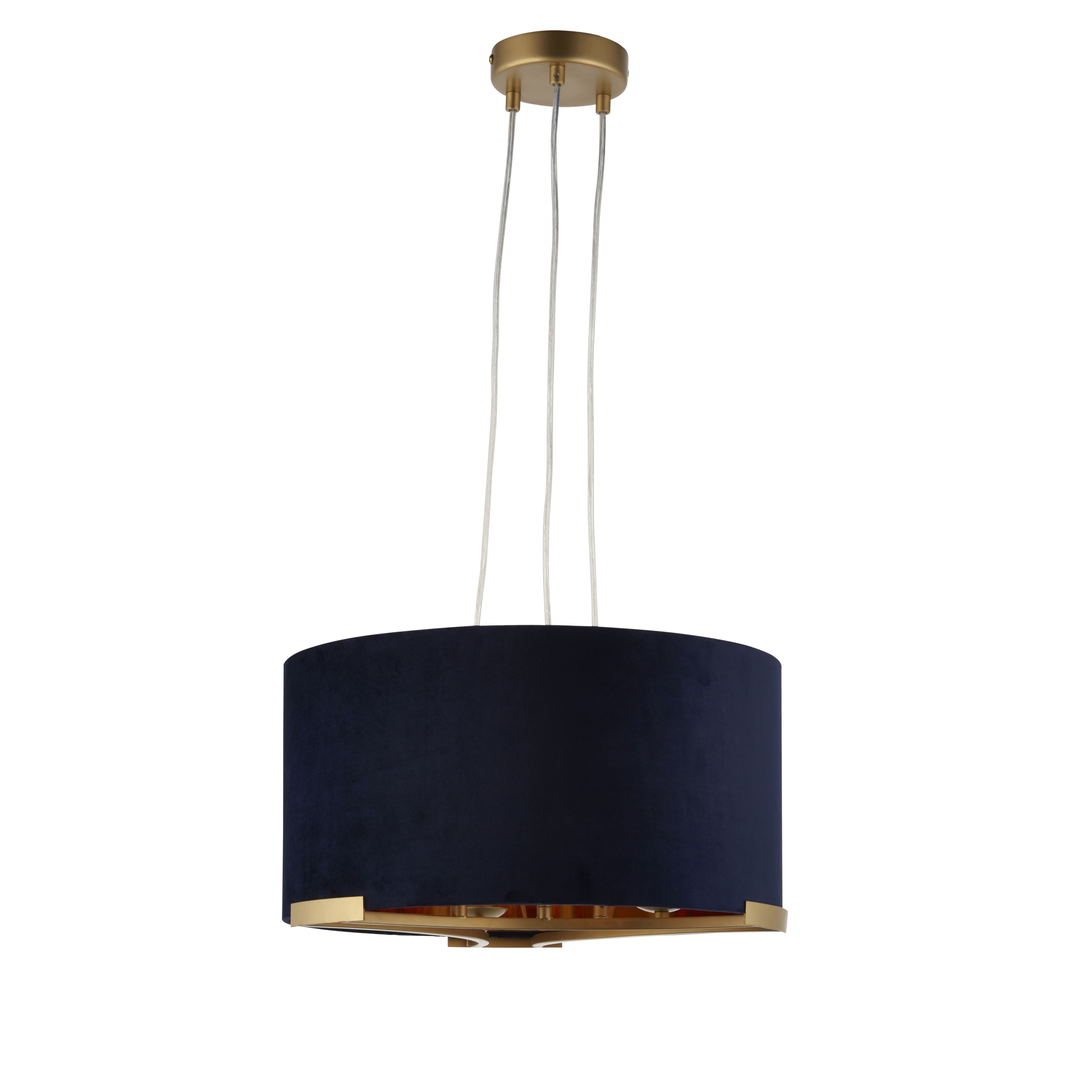 Eternal Matt Navy Gold effect 3 Lamp Light pendant, (Dia)430mm