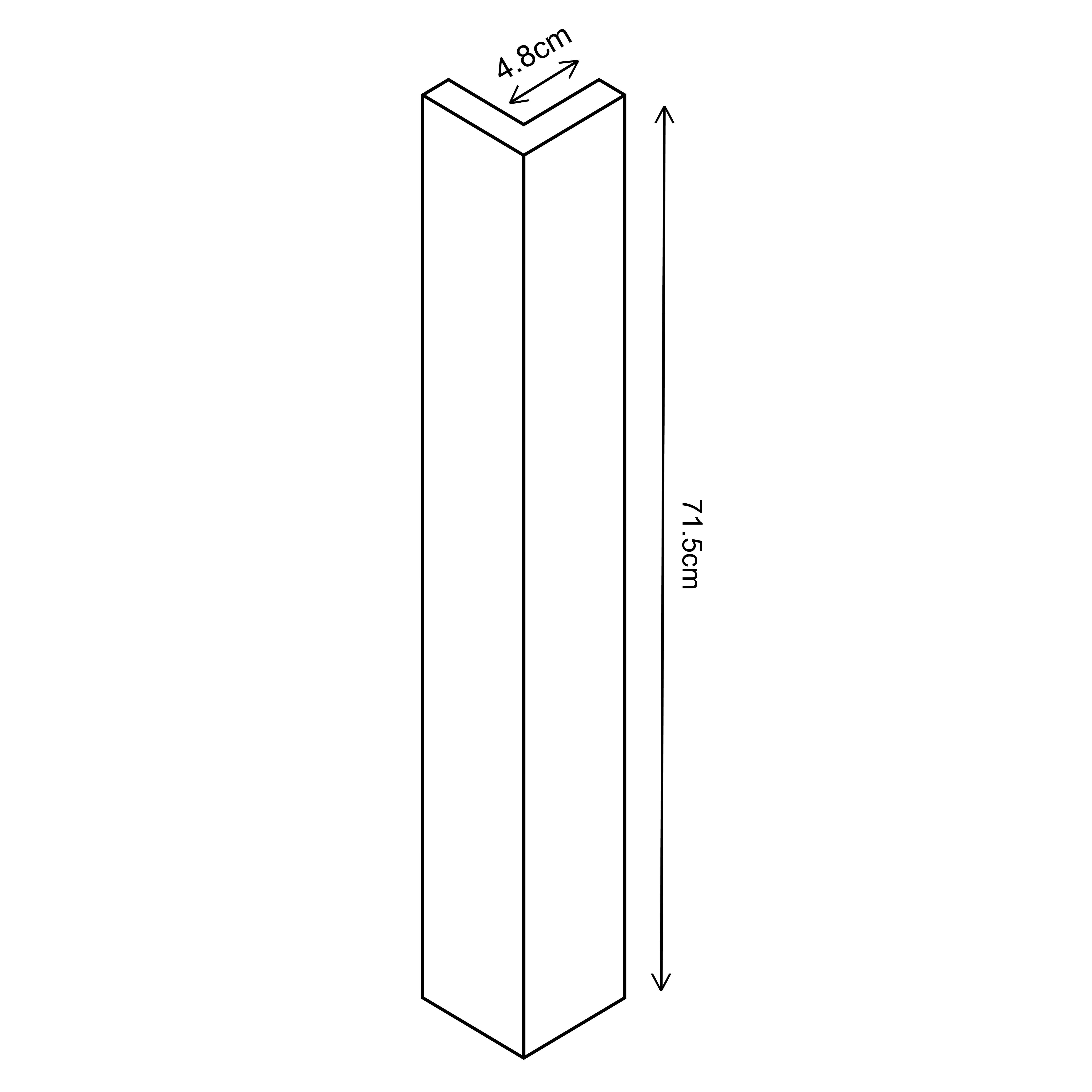 Ethos Matt antique rose Standard Corner post, (W)48mm (L)715mm