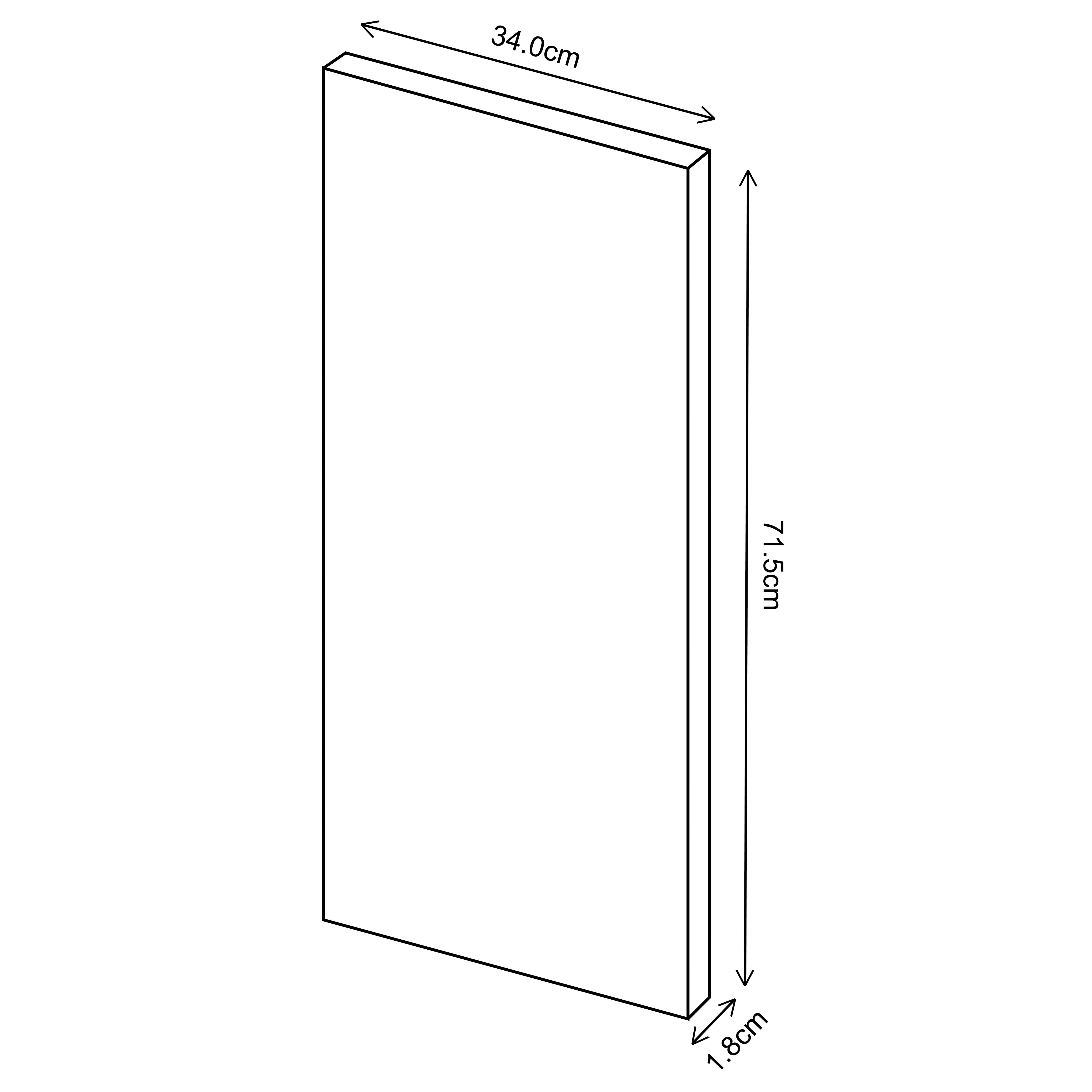 Ethos Matt black Standard Corner post, (W)48mm (L)715mm