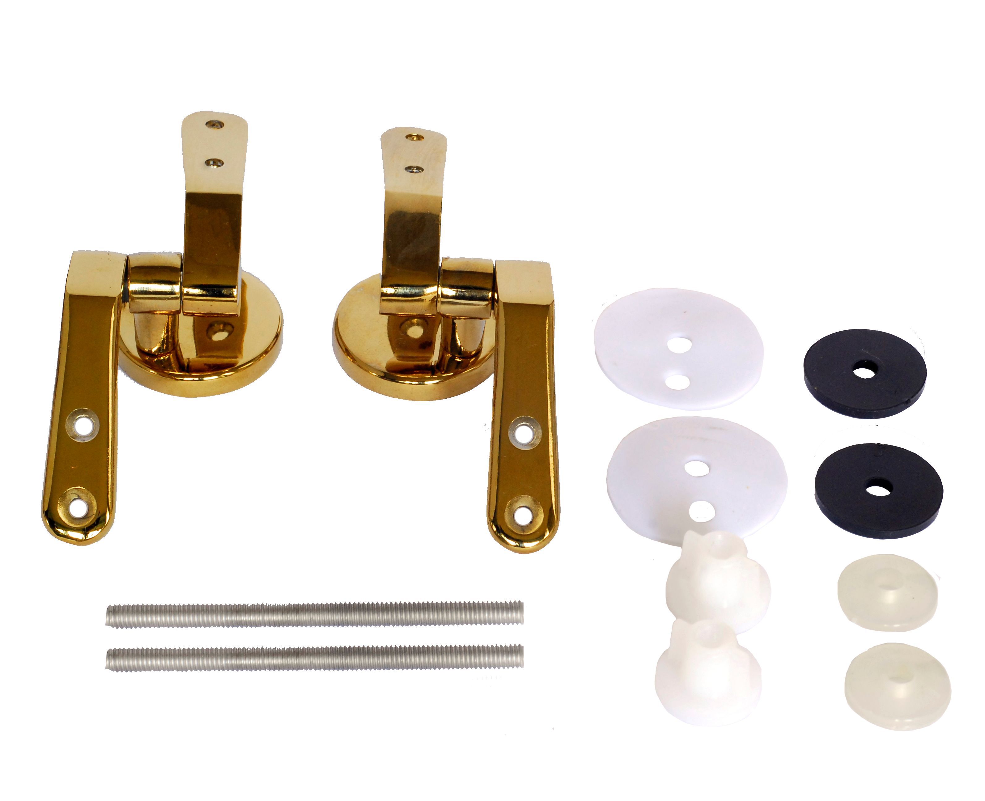 Euroflo Gold effect Steel Toilet seat hinges, Pack of 2