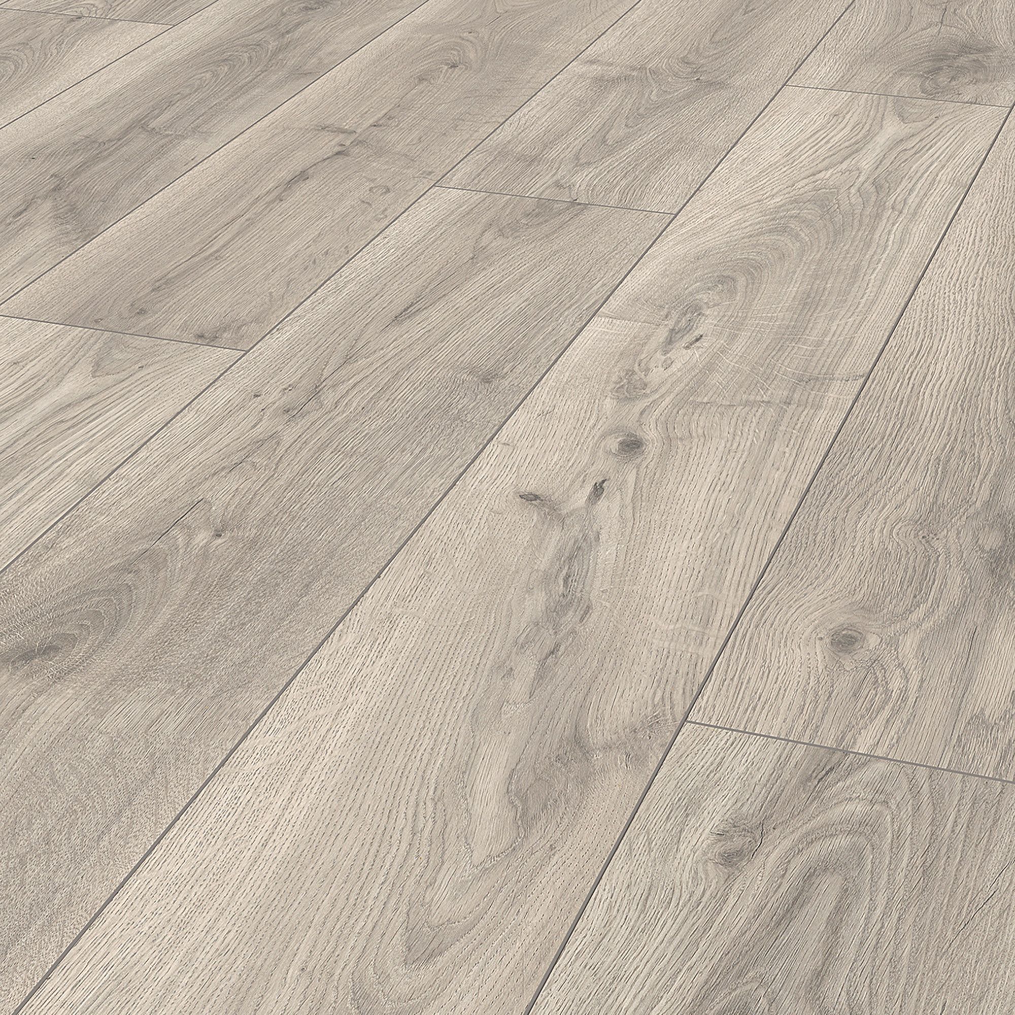 Eurohome Cookham Grey Natural Oak effect Moisture resistant Laminate Flooring, 2.26m²