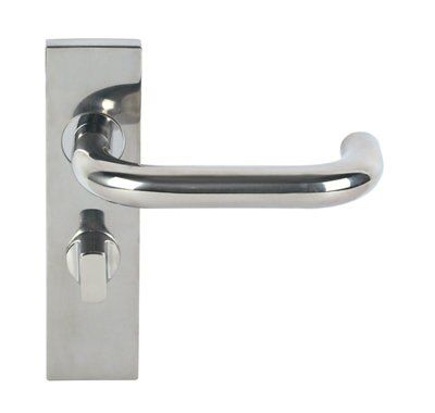 Eurospec Stainless steel WC Door handle (L)130mm | Tradepoint