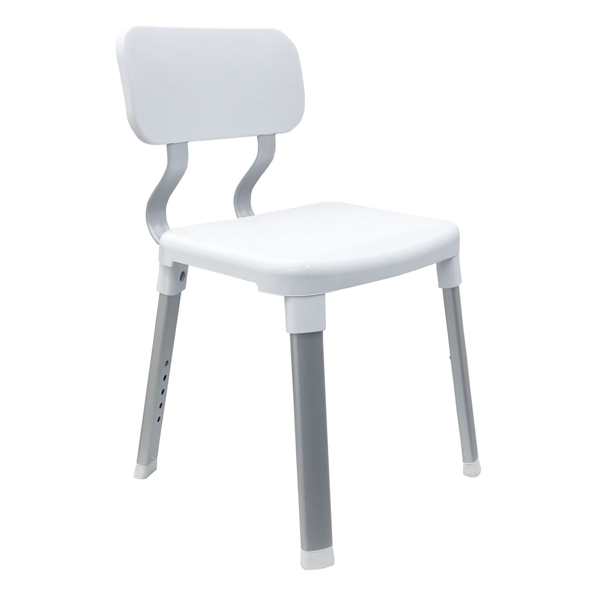 Evekare Deluxe White Plastic Shower seat (H)804mm (W)370mm