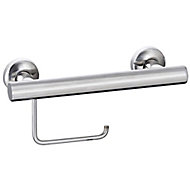 Evekare Grab rail Silver effect Wall-mounted Toilet roll holder (W)300mm