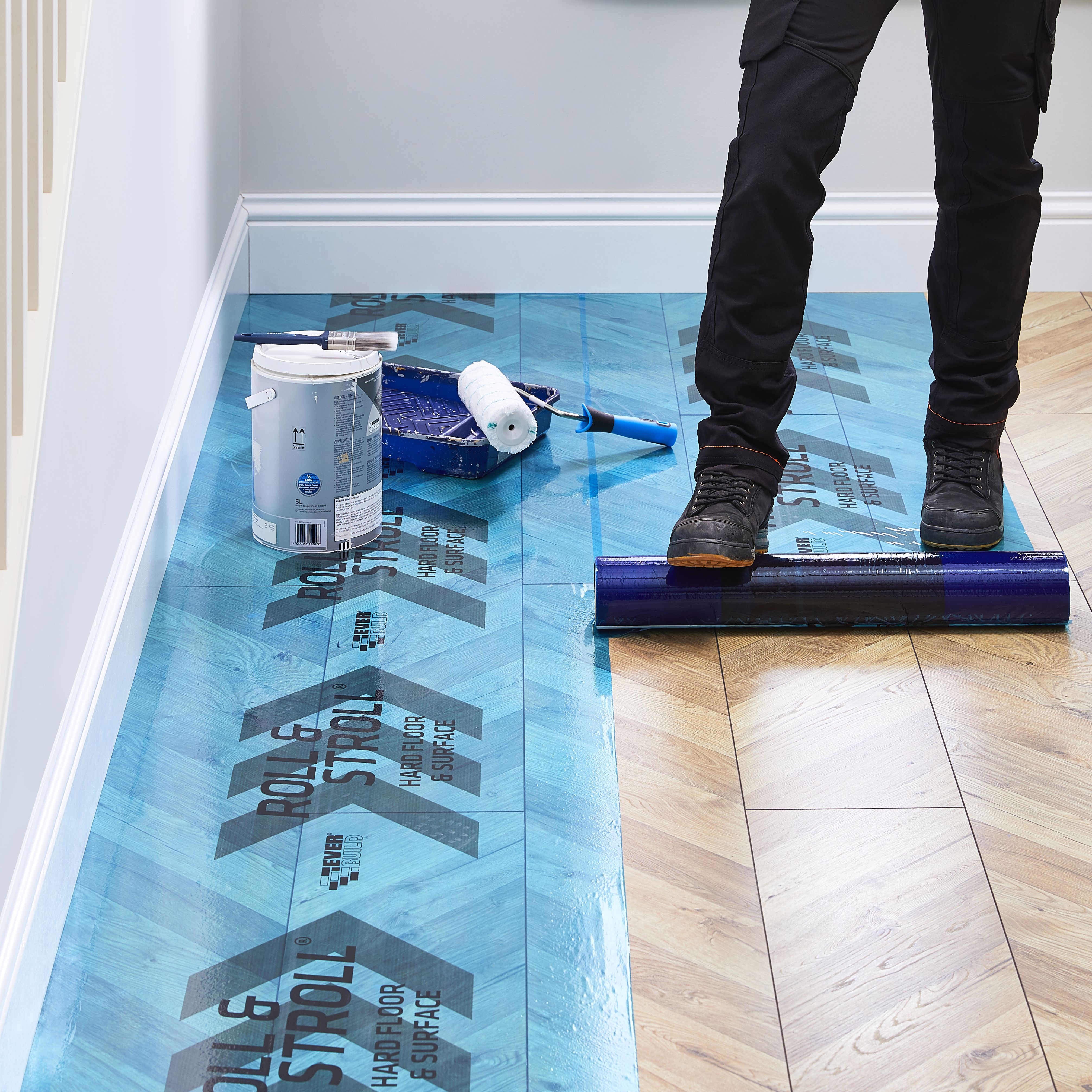 Everbuild Roll & Stroll Non-slip Plastic Hard surface protector roll, (L)25m x (W)0.6m