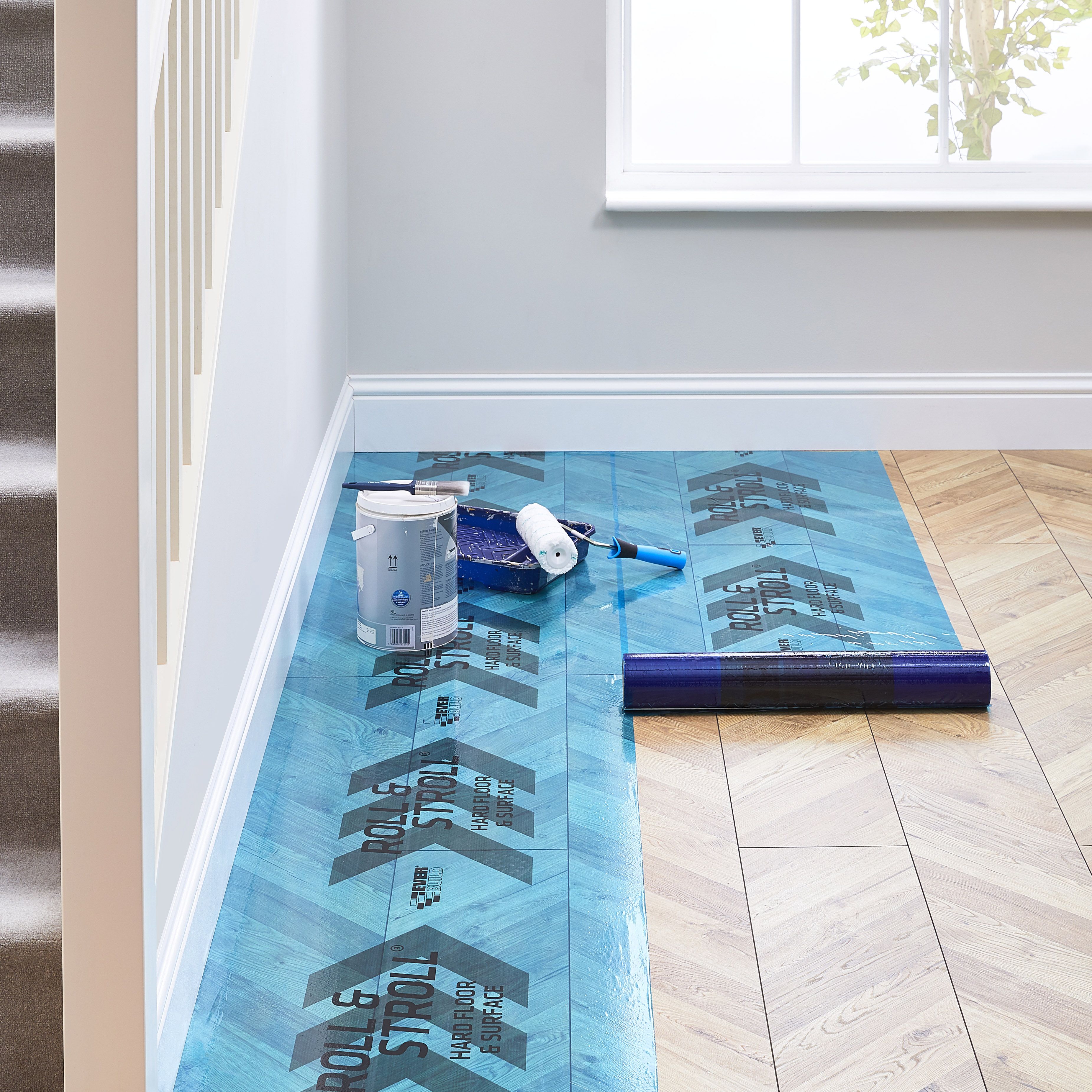Everbuild Roll & Stroll Non-slip Plastic Hard surface protector roll, (L)25m x (W)0.6m