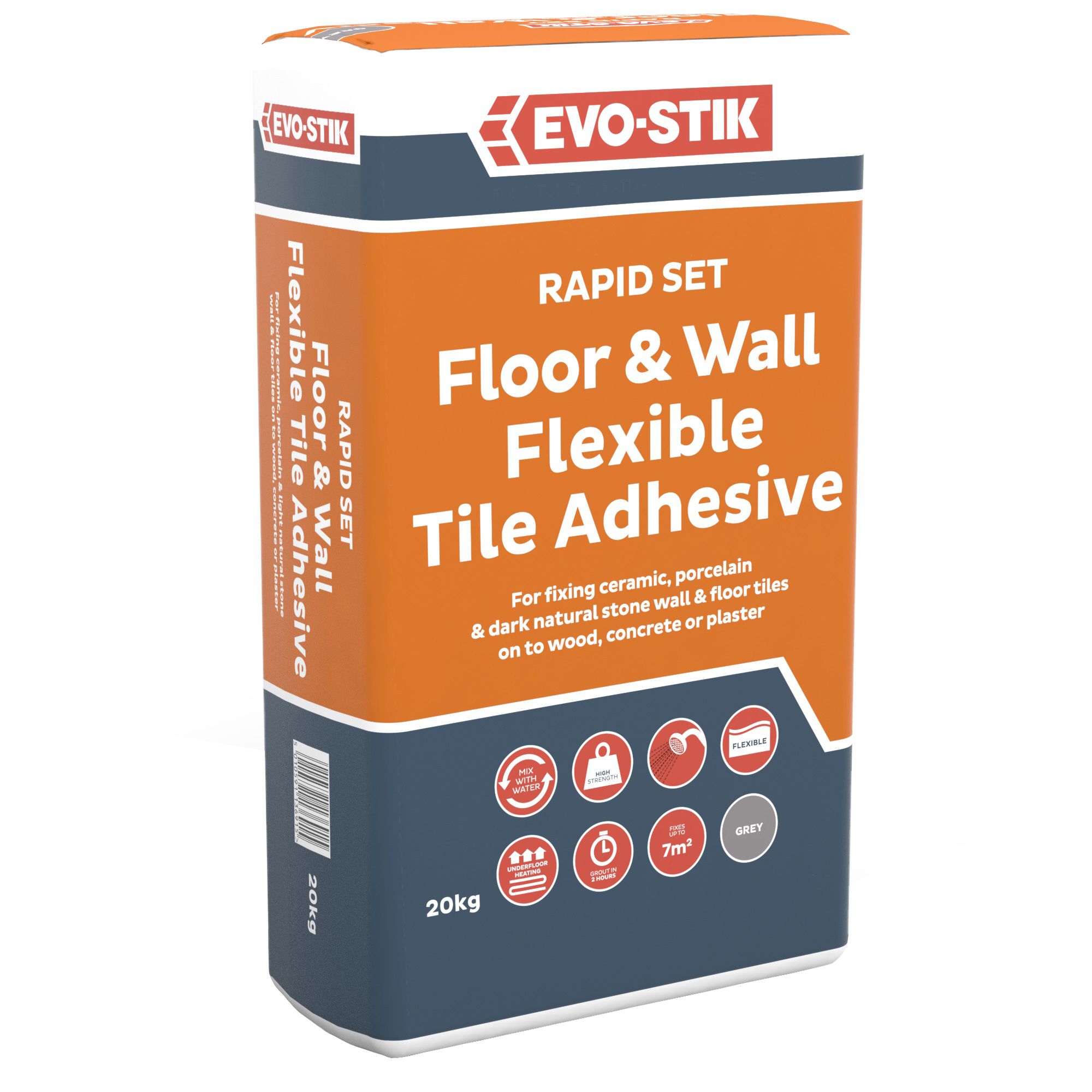 Evo-Stik Flexible Grey Wall & floor tile Adhesive, 20kg