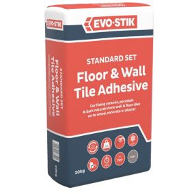 Evo-Stik Standard Set Grey Wall & floor tile Adhesive, 20kg