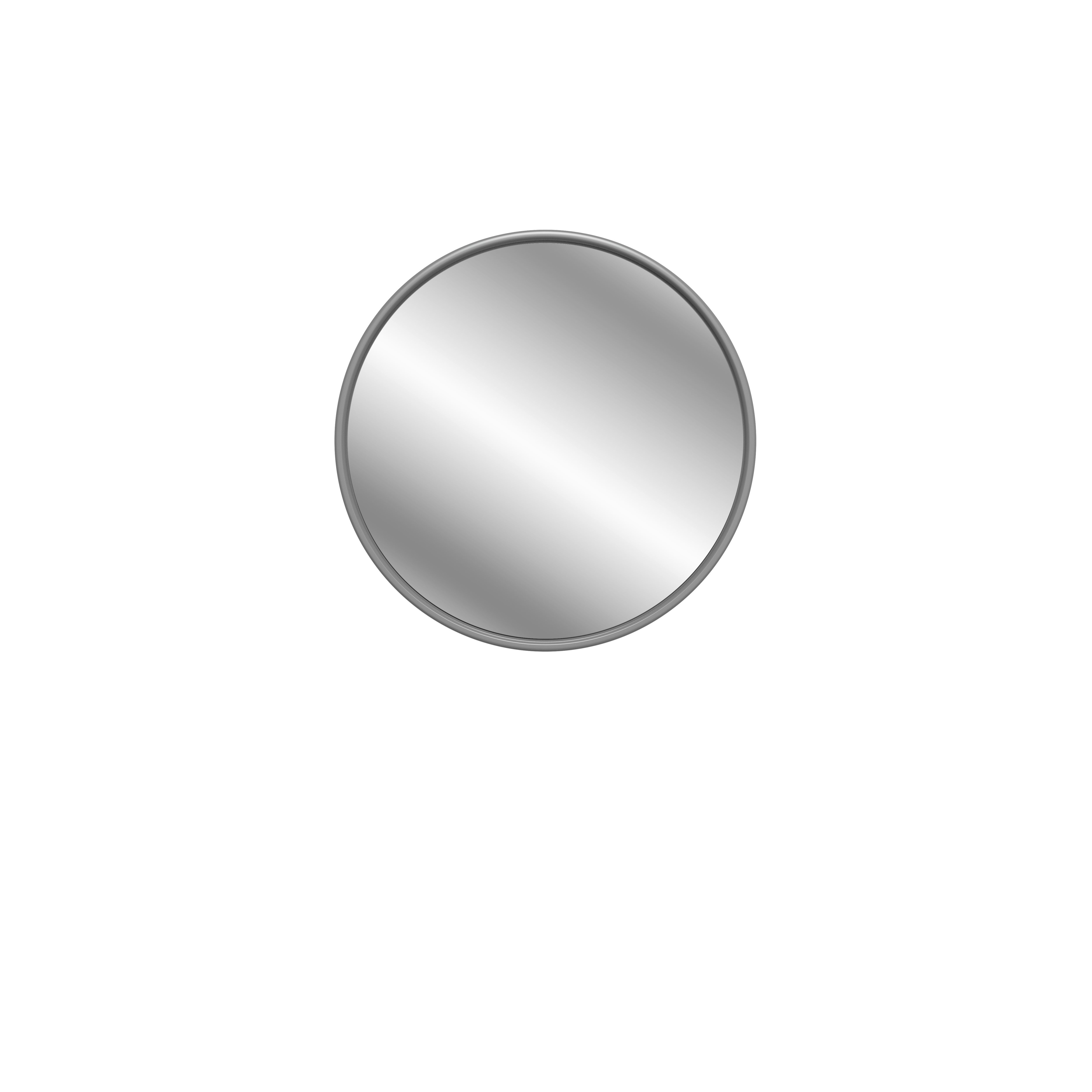Exbury Grey Ash Round Wall-mounted Bathroom Mirror (H)55cm (W)55cm
