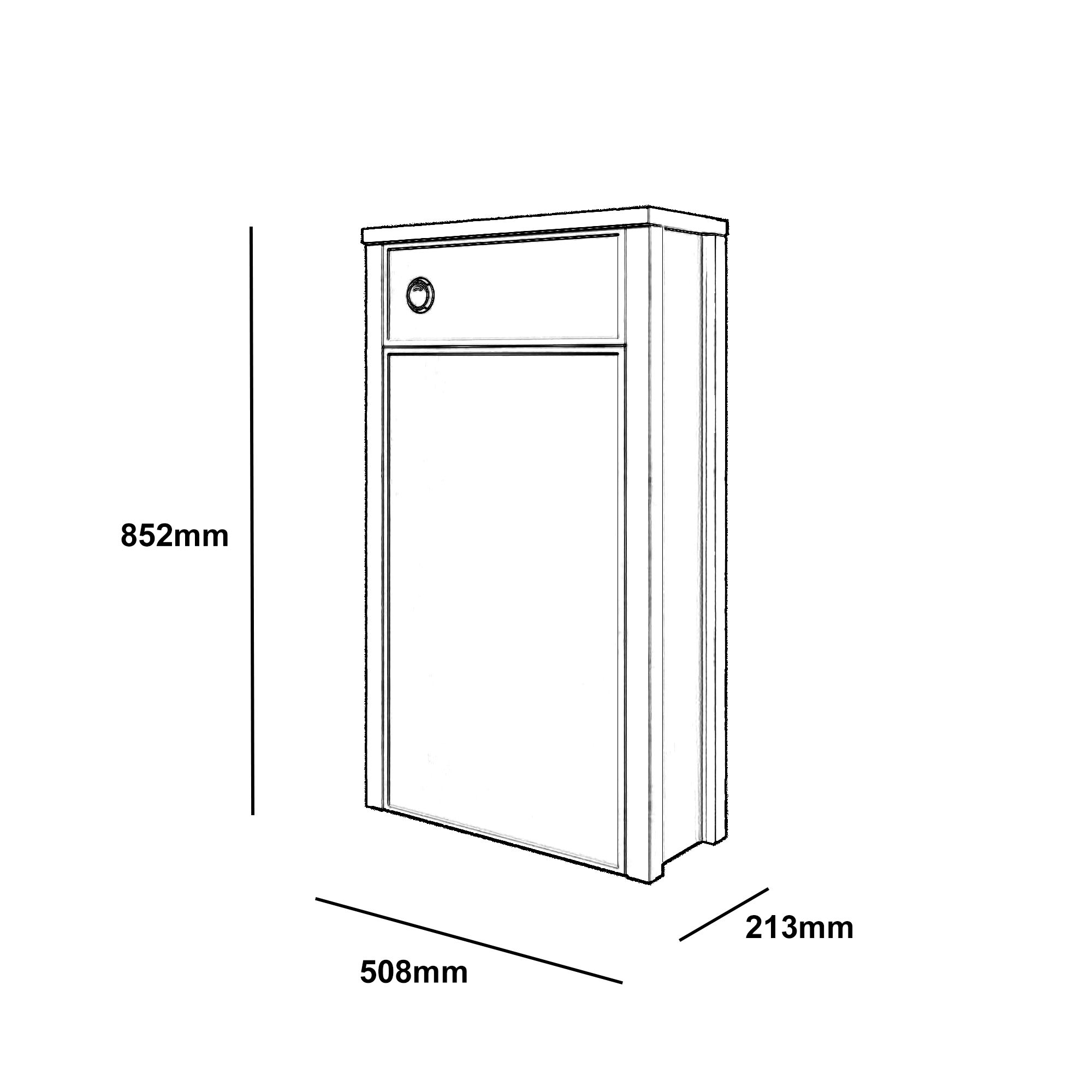 Exbury Seagreen Ash Traditional Freestanding Toilet cabinet (H)852mm (W)508mm