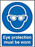 Eye protection must be worn Polypropylene Safety sign, (H)210mm (W)148mm