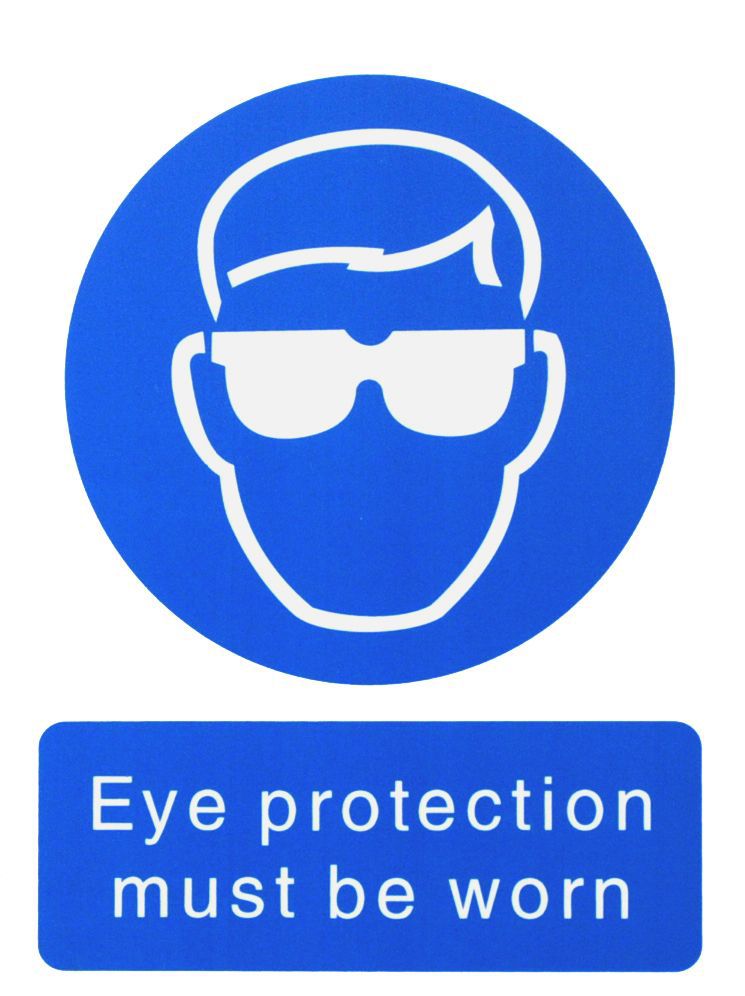 Eye Protection Must Be Worn Self Adhesive Labels H 200mm W 150mm