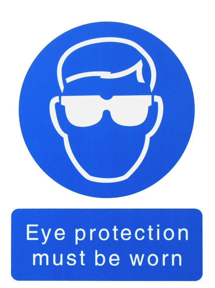 Eye protection must be worn Self-adhesive labels, (H)200mm (W)150mm ...