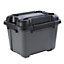 Ezy Storage Bunker tough Black 18L Small Stackable Storage box with Lid