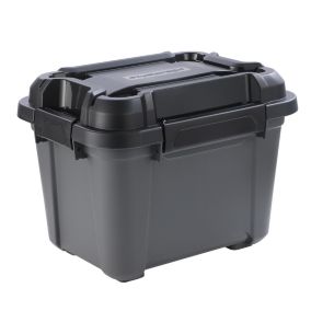 Ezy Storage Bunker tough Black 18L Small Stackable Storage box with Lid