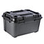 Ezy Storage Bunker tough Black 80L Large Stackable Wheeled Storage box with Lid