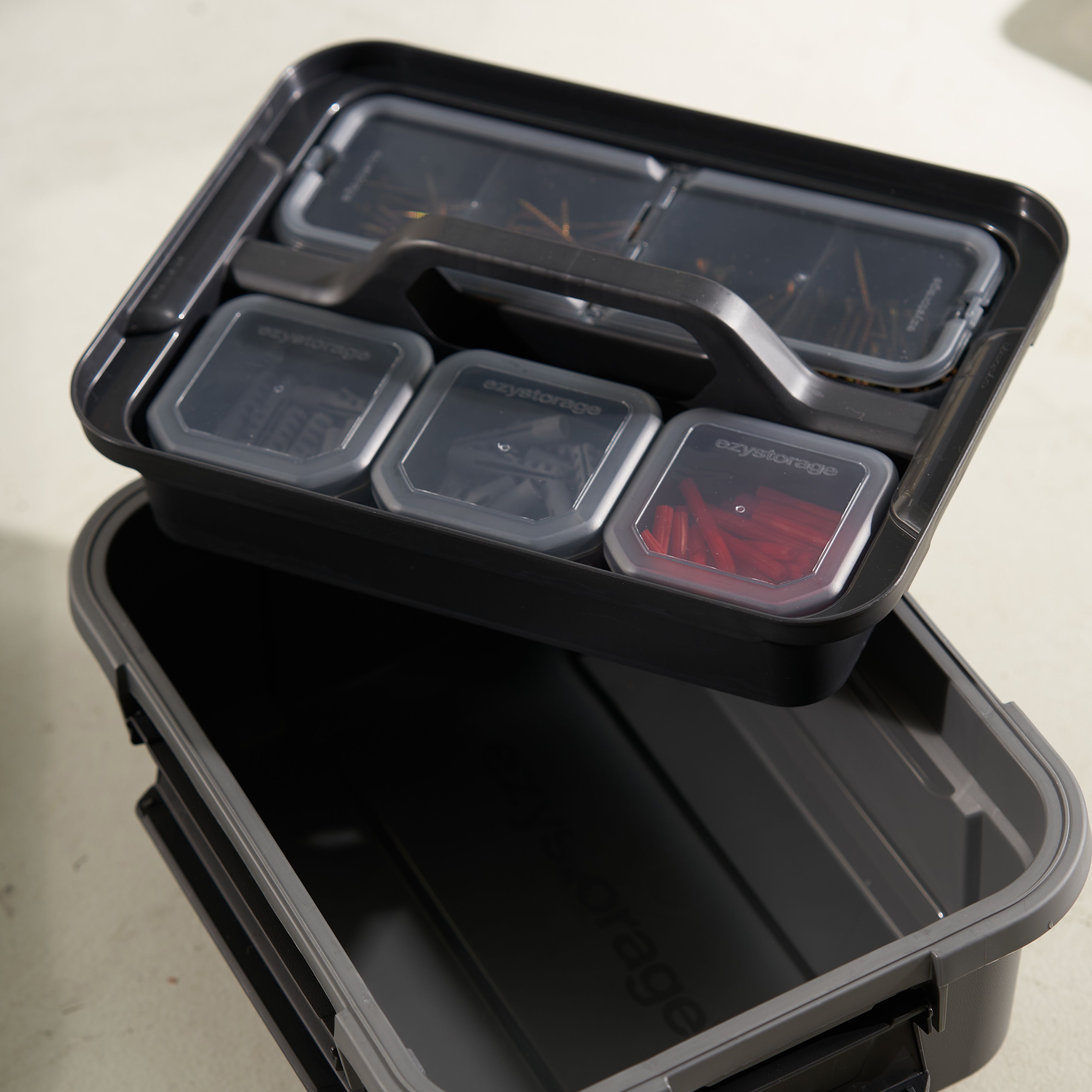 Ezy Storage Bunker tough Grey 2 compartment Insert tray
