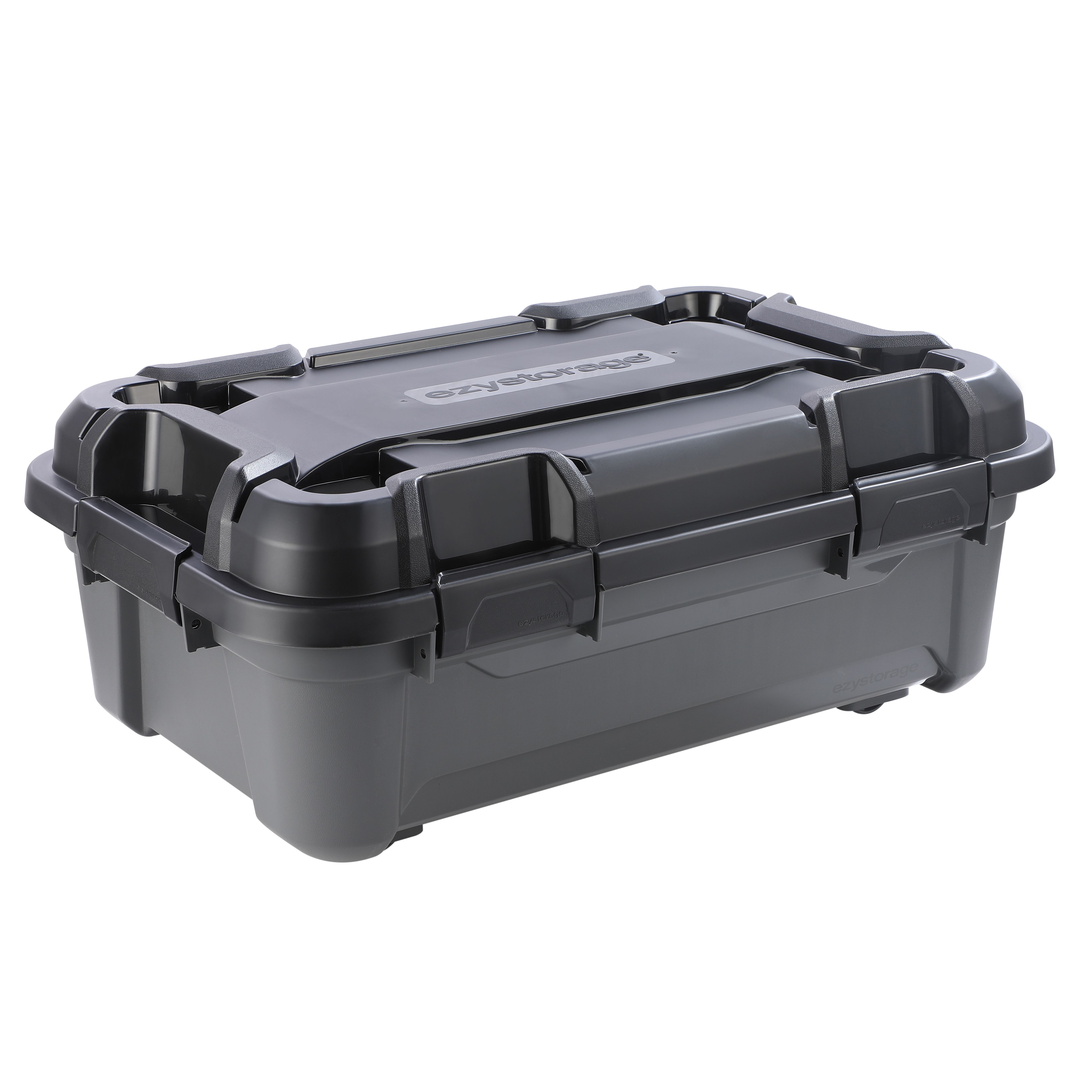 Ezy Storage Bunker tough Heavy duty Black 31L Medium Stackable Wheeled Storage box with Lid