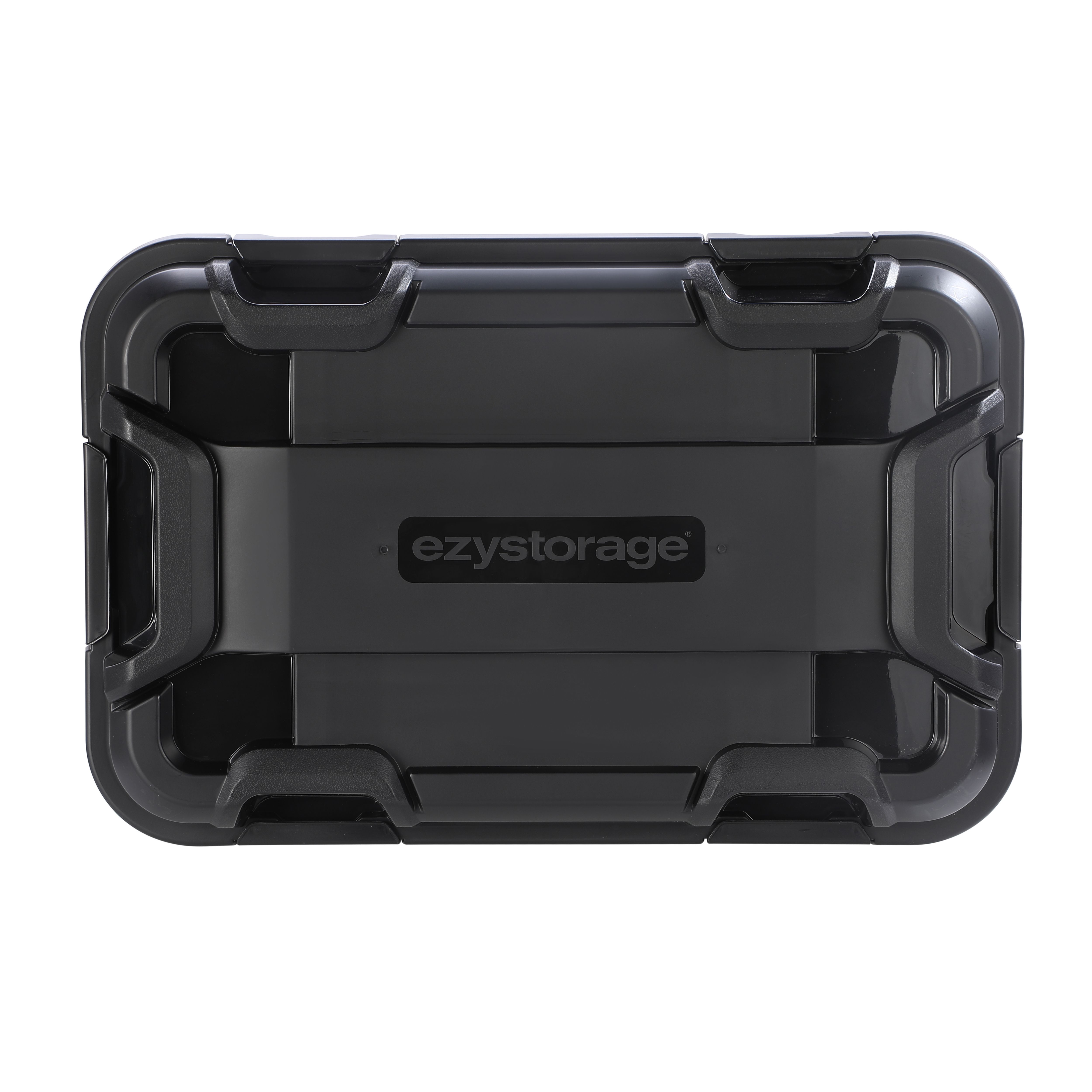 Ezy Storage Bunker tough Heavy duty Black 31L Medium Stackable Wheeled Storage box with Lid