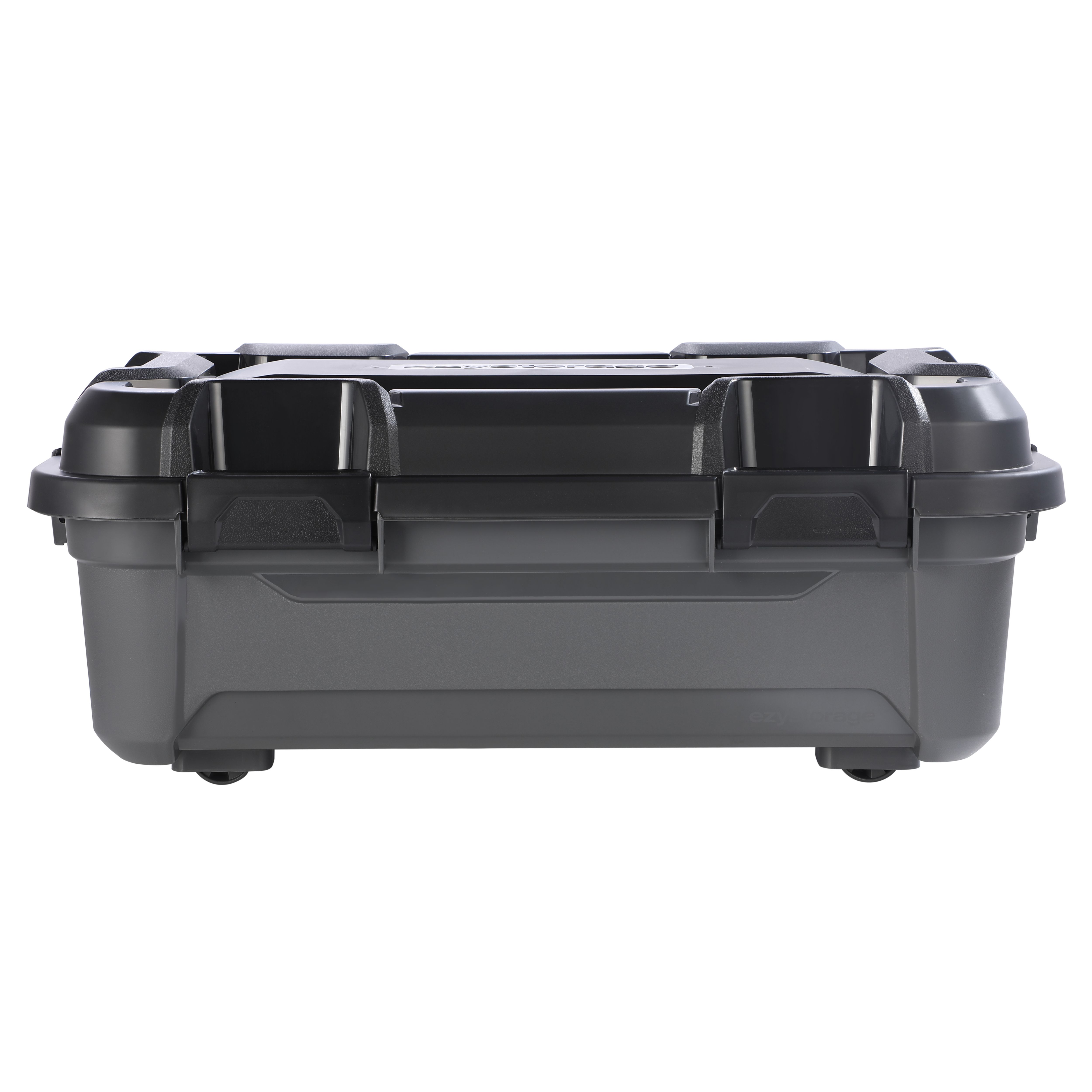 Ezy Storage Bunker tough Heavy duty Black 31L Medium Stackable Wheeled Storage box with Lid