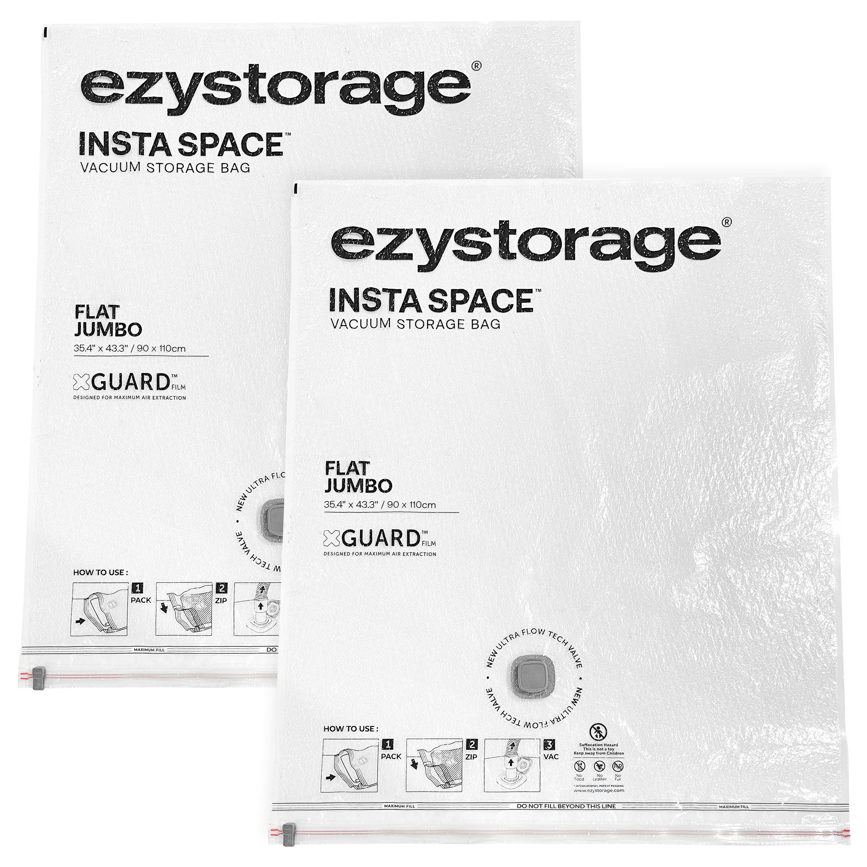 Ezy Storage Insta space Jumbo Vacuum storage bag, Pack of 2