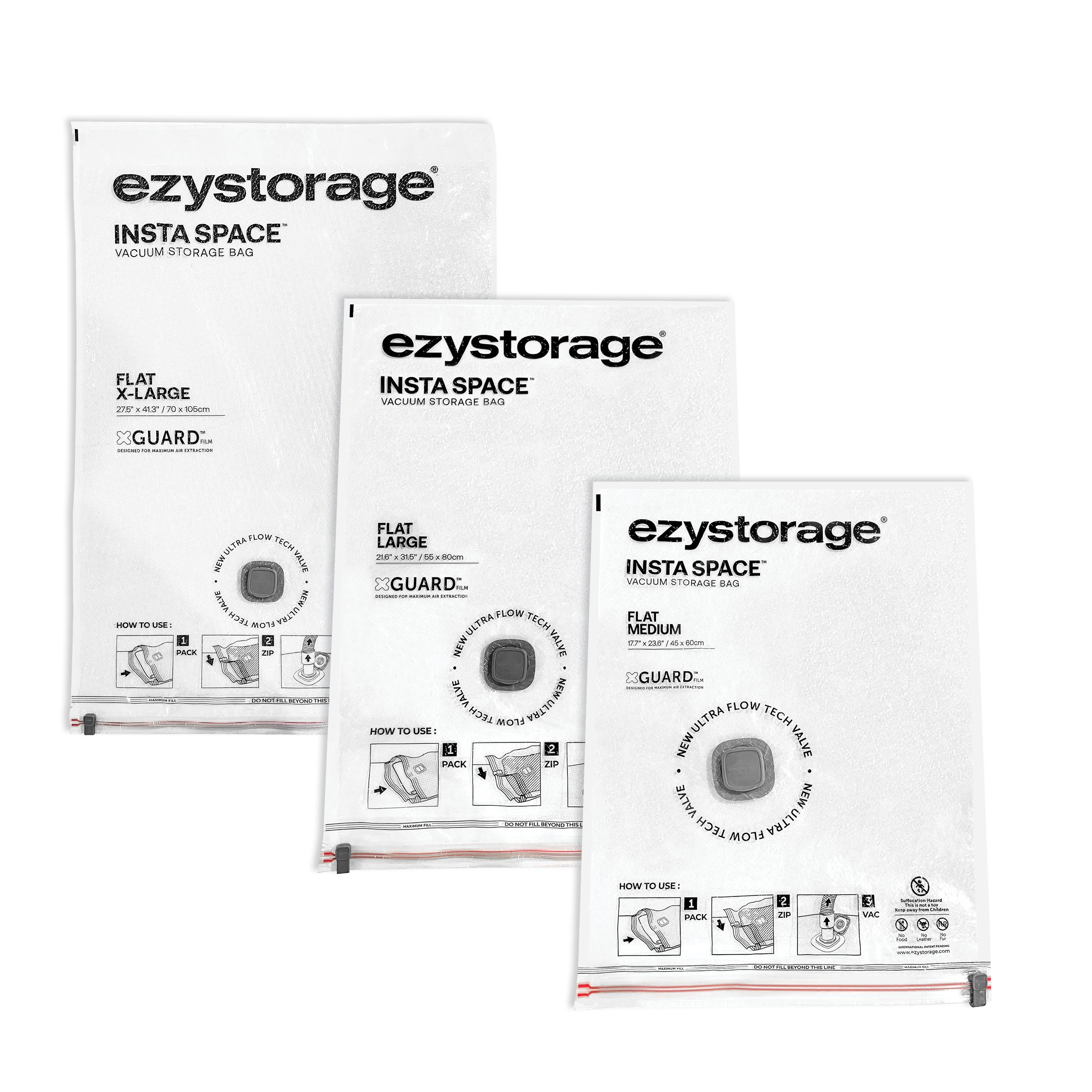 Ezy Storage Insta space Single size XL Vacuum storage bag, Pack of 2