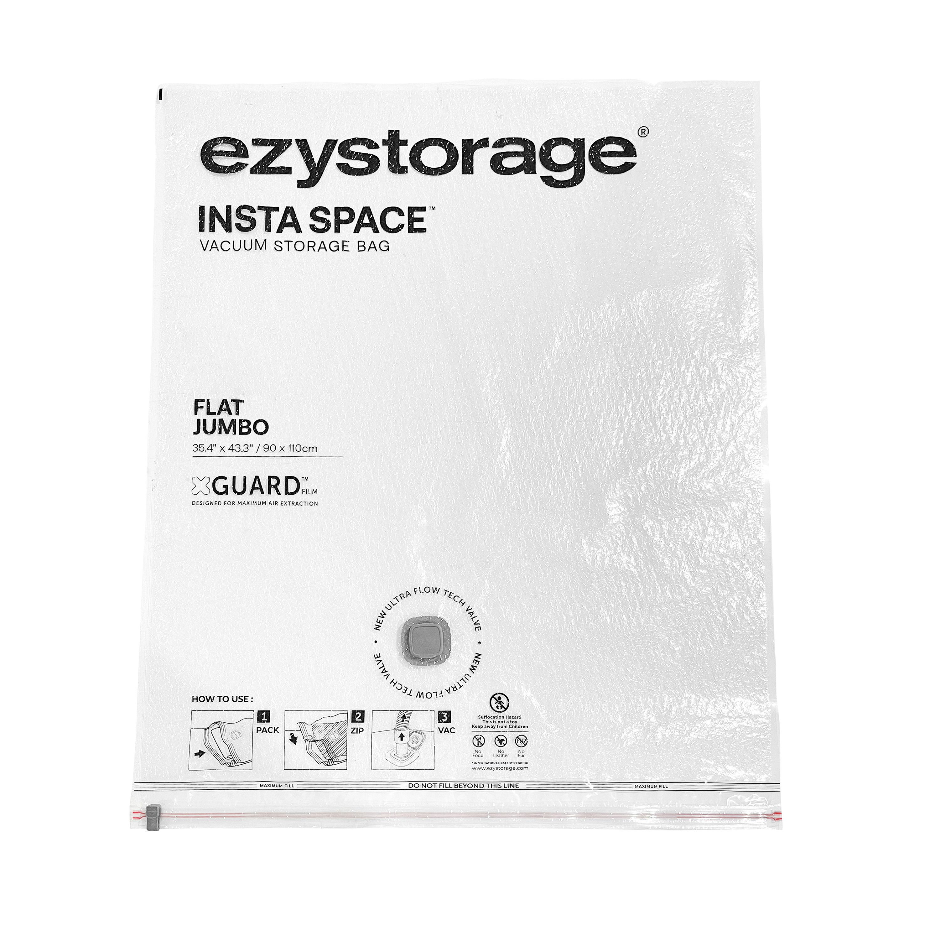 Ezy Storage Insta space Single size XL Vacuum storage bag, Pack of 2