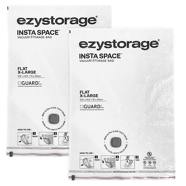 Ezy Storage Insta space Single size XL Vacuum storage bag, Pack of 2