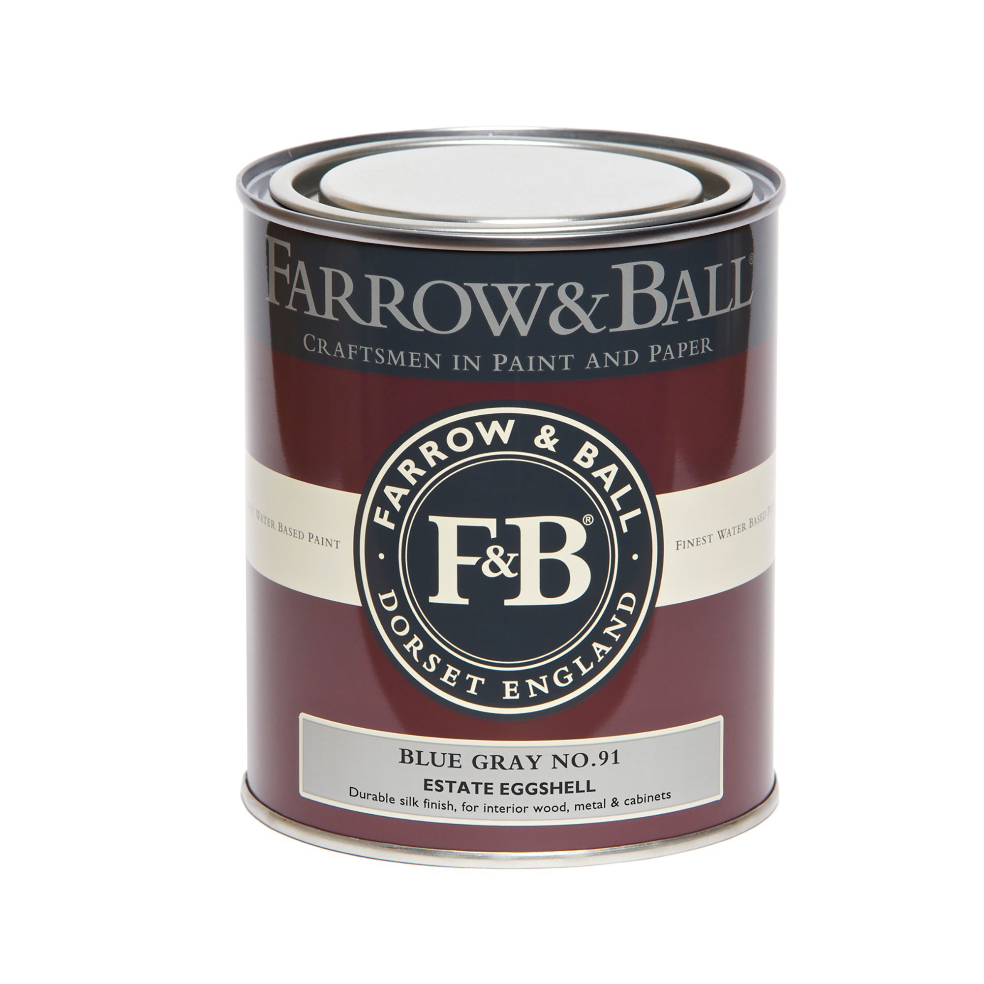Farrow & Ball Estate Blue Gray No.91 Eggshell Paint, 750ml