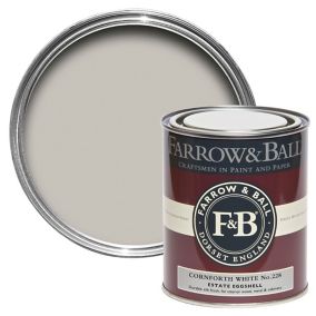 Farrow & Ball Estate Cornforth white No.228 Eggshell Metal & wood paint, 750ml