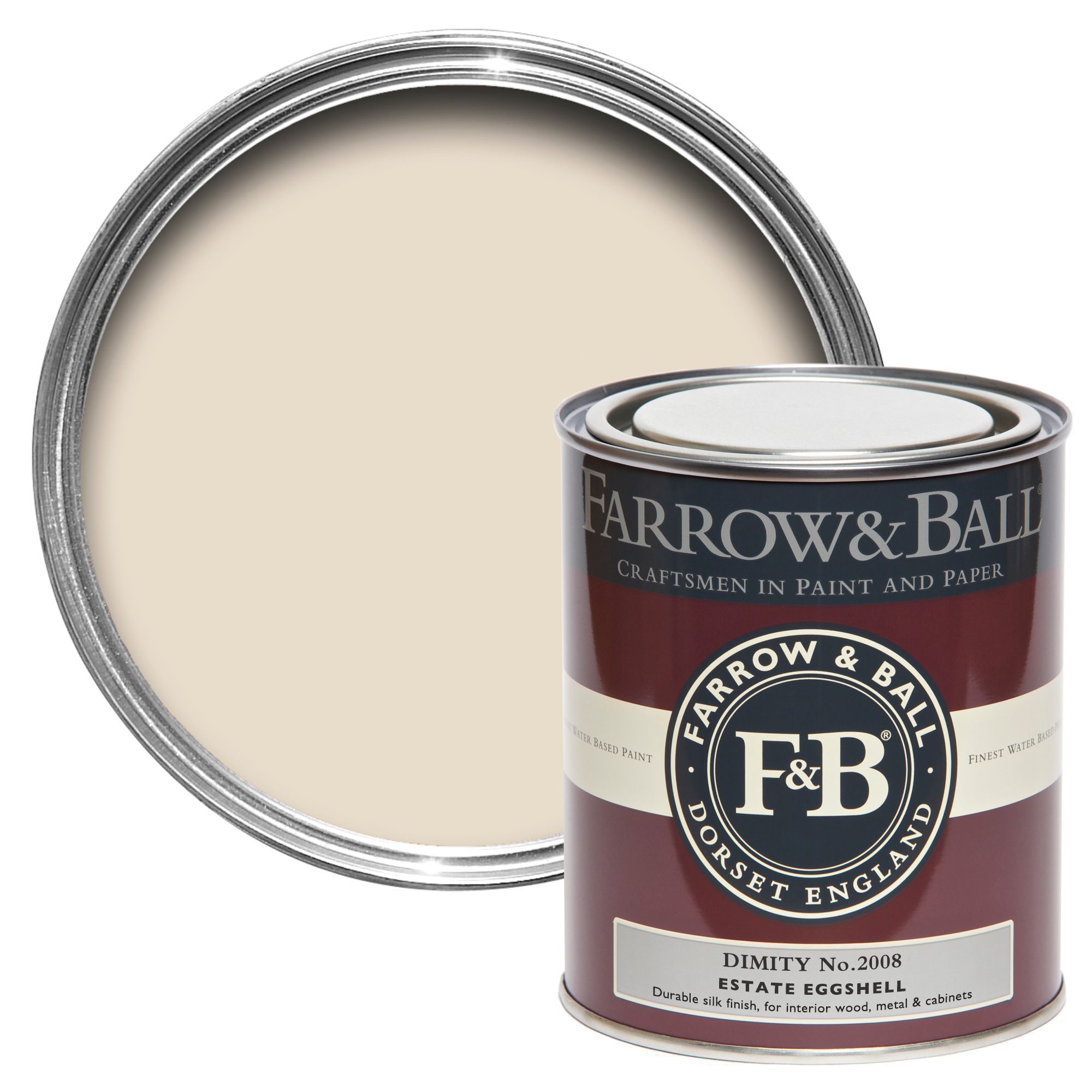 Farrow & Ball Estate Dimity No.2008 Eggshell Metal & wood paint, 750ml