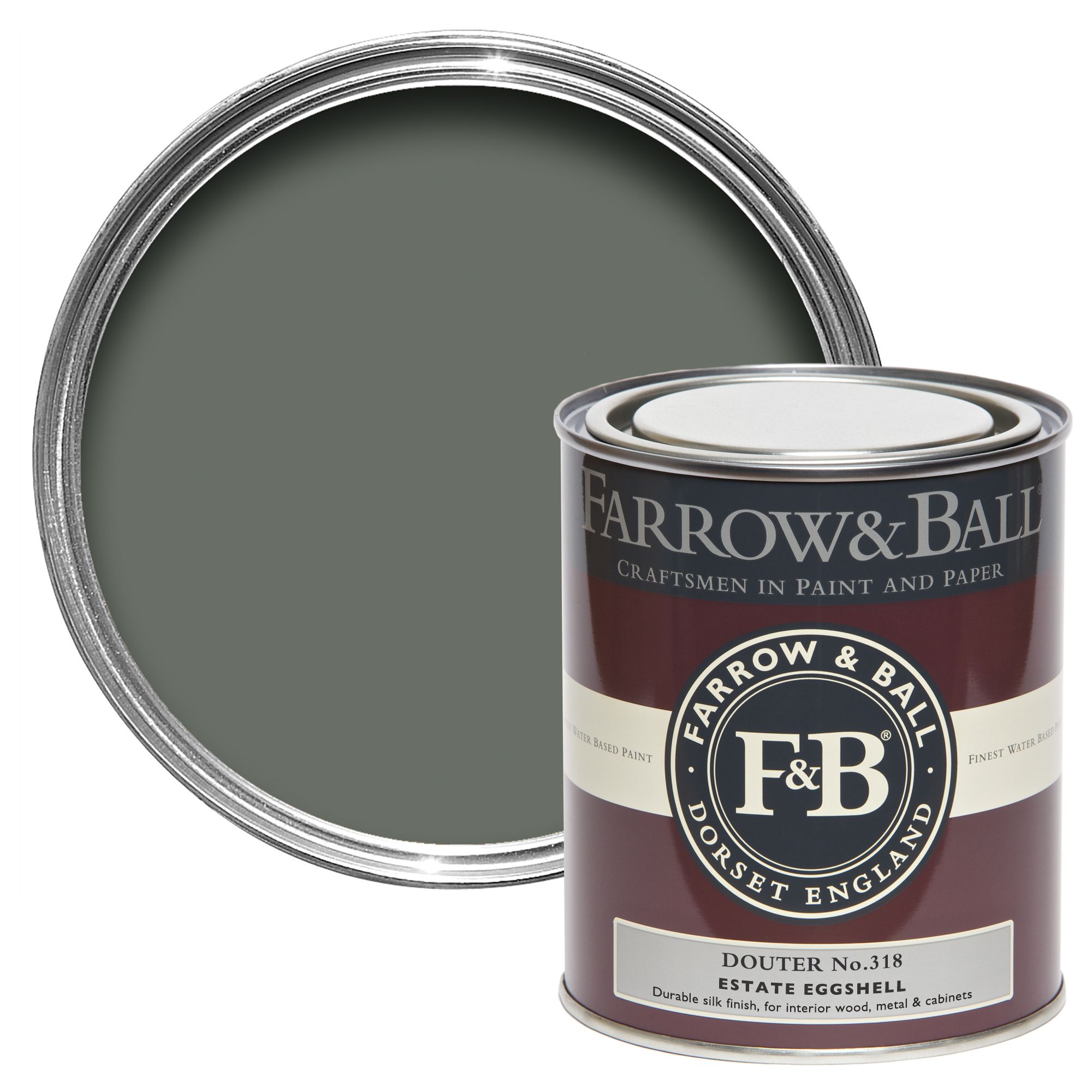 Farrow & Ball Estate Douter No.318 Eggshell Metal & wood paint, 750ml