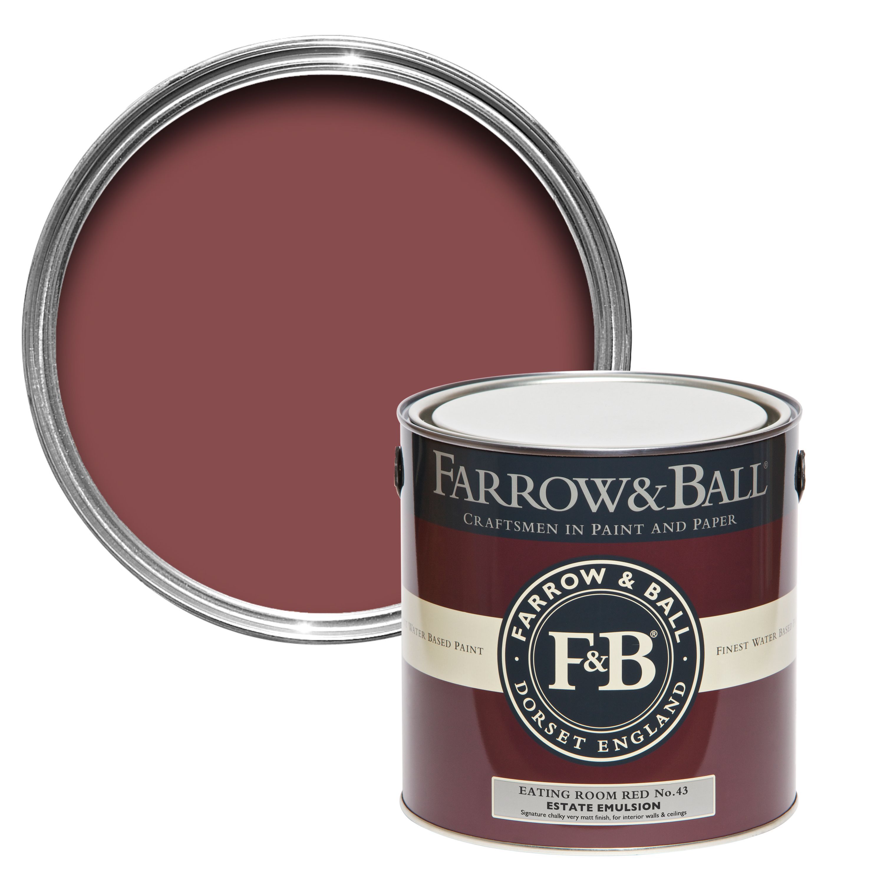 Farrow & Ball Estate Eating room red No.43 Matt Emulsion paint, 2.5L