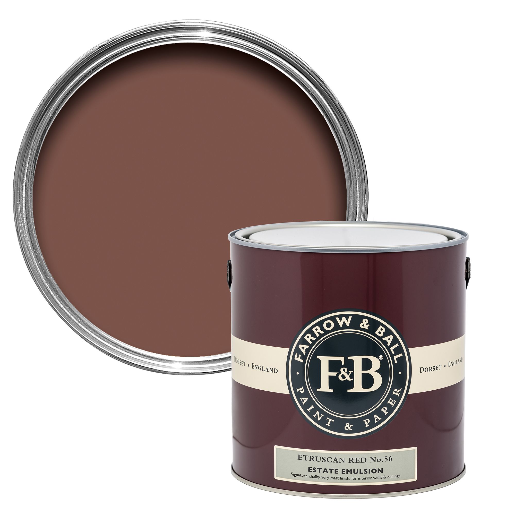Farrow & Ball Estate Etruscan Red No.56 Matt Wall & ceiling Emulsion paint, 2.5L