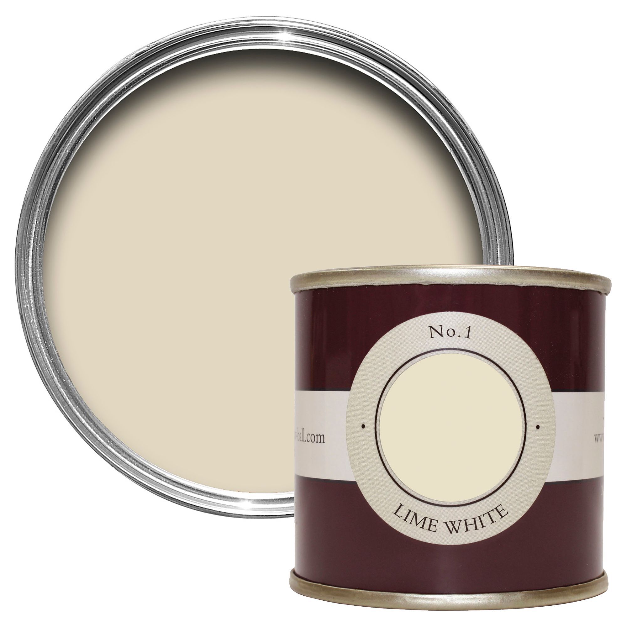 Farrow & Ball Estate Lime white No.1 Emulsion paint, 100ml Tester pot