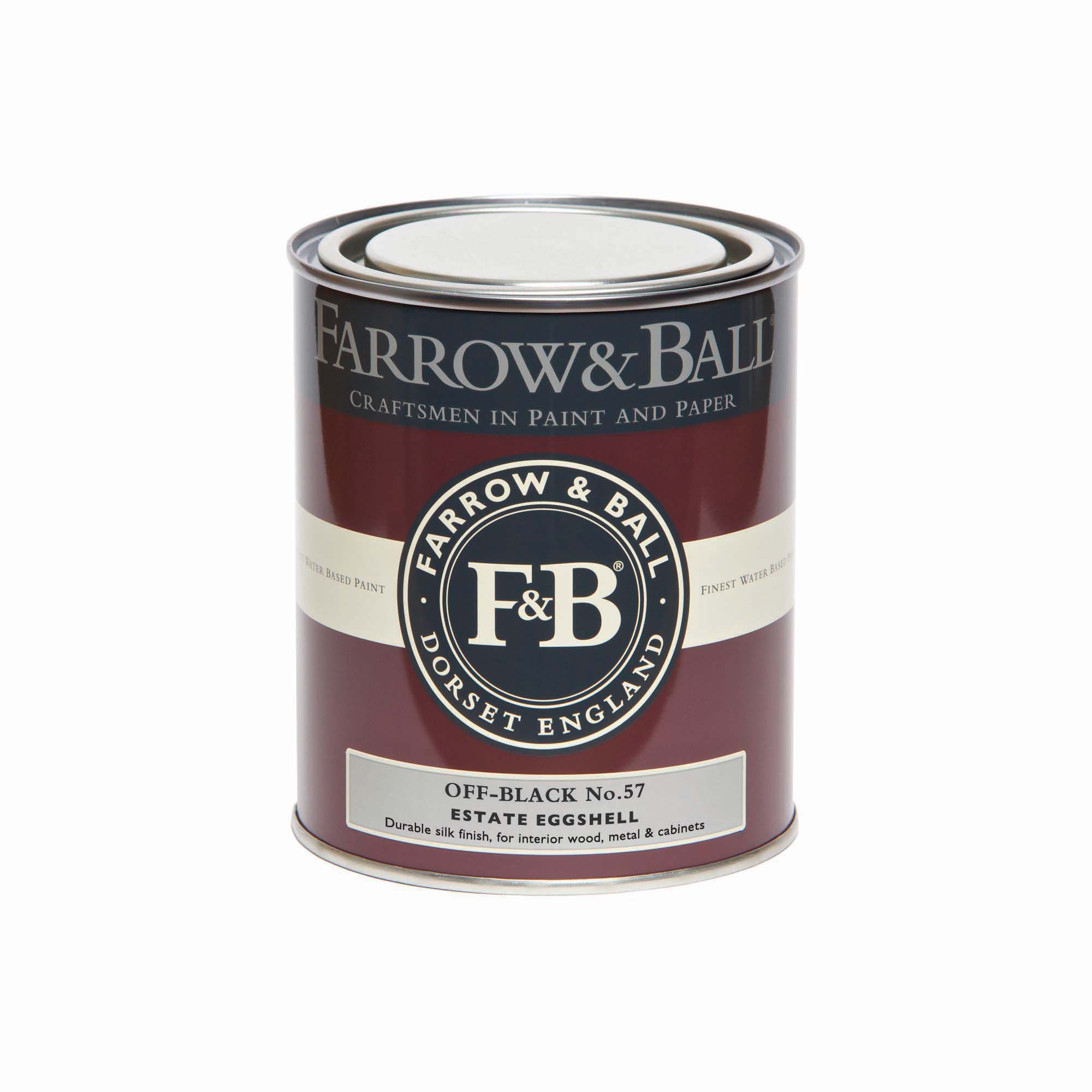 Farrow & Ball Estate Off-Black No.57 Eggshell Paint, 750ml