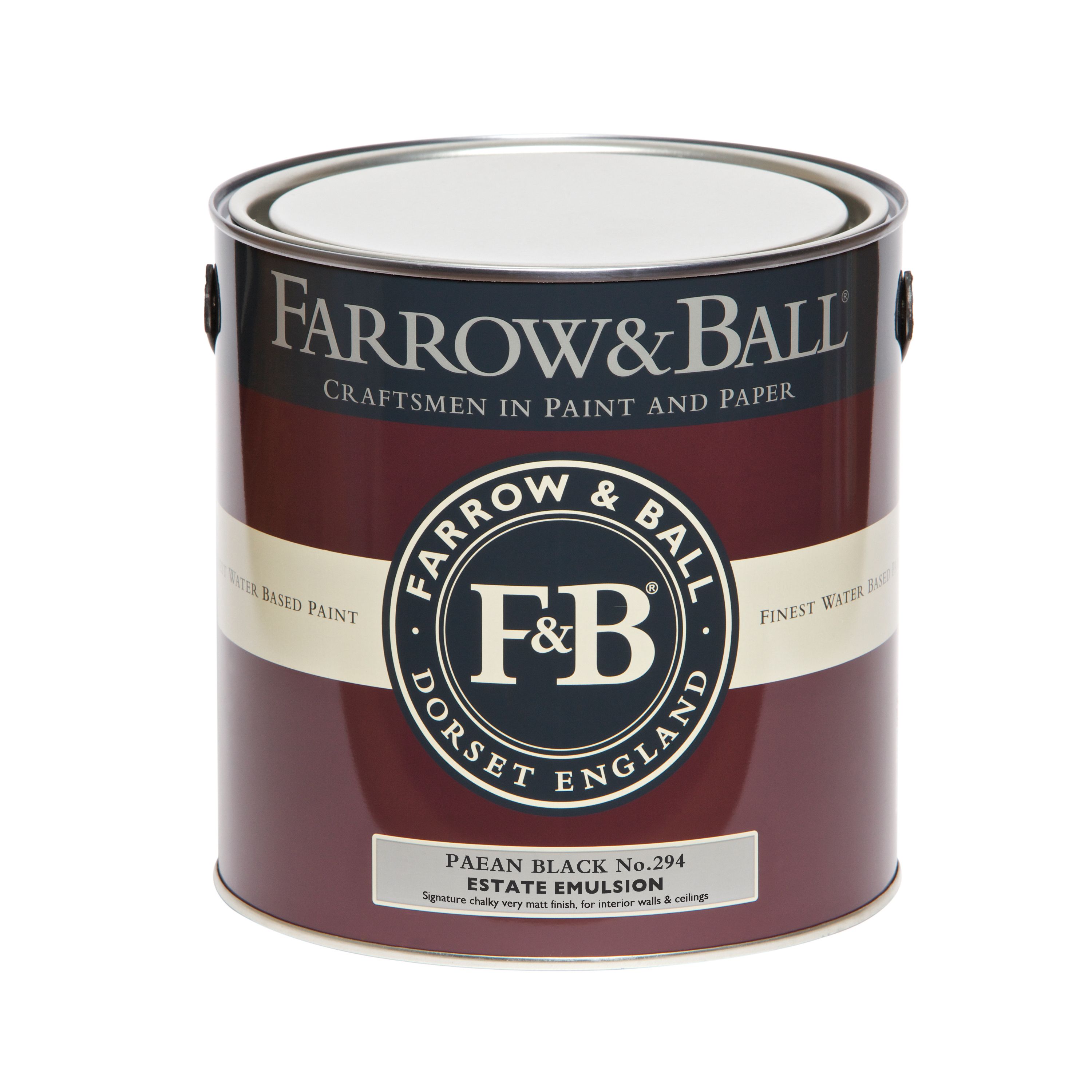 Farrow & Ball Estate Paean black No.294 Matt Emulsion paint, 2.5L