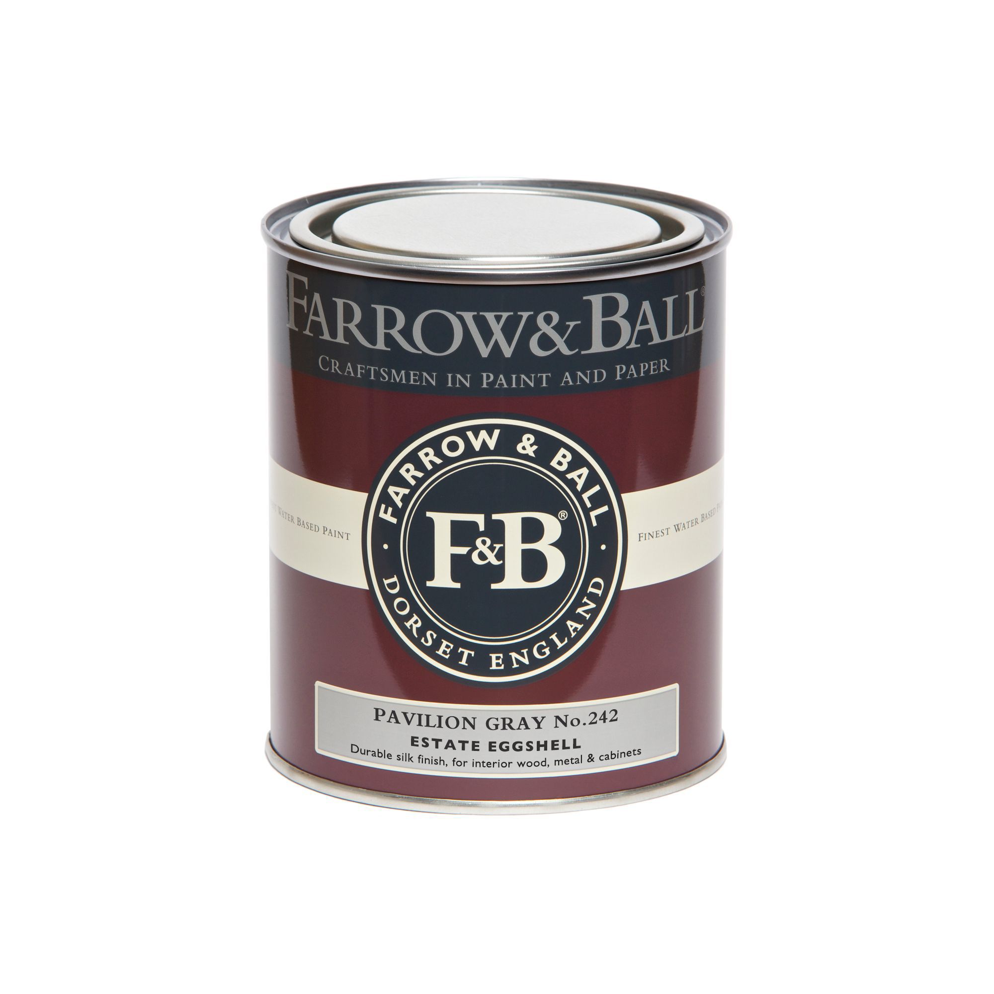 Farrow & Ball Estate Pavilion gray No.242 Eggshell Metal & wood paint, 750ml