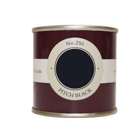Farrow & Ball Estate Pitch black No.256 Emulsion paint 100ml Tester pot