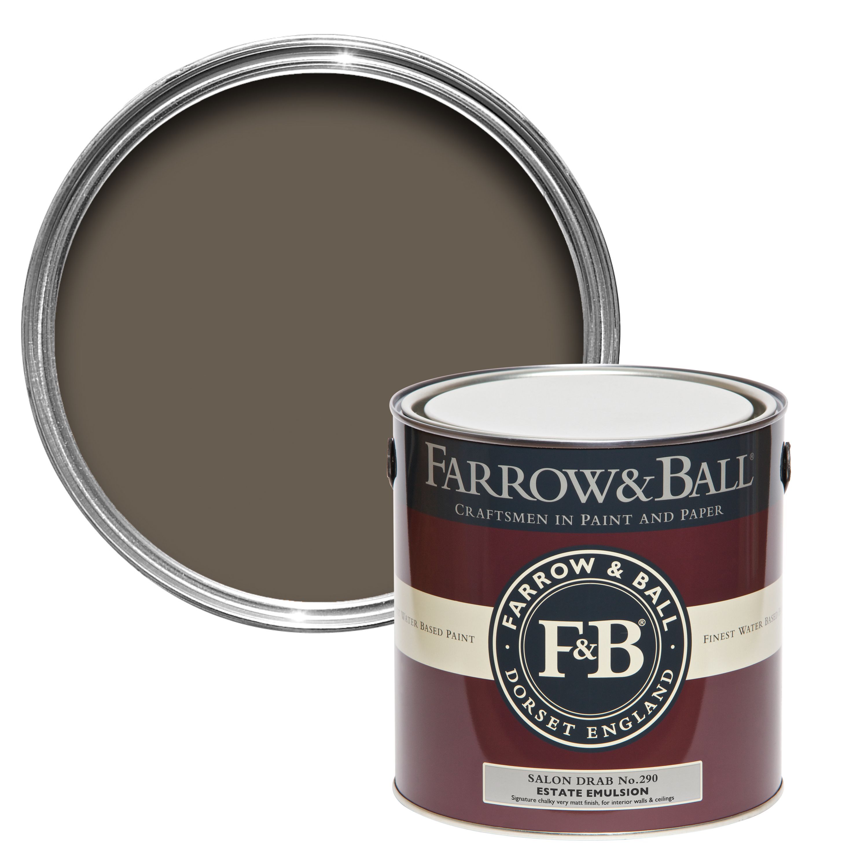 Farrow & Ball Estate Salon drab No.290 Matt Emulsion paint, 2.5L