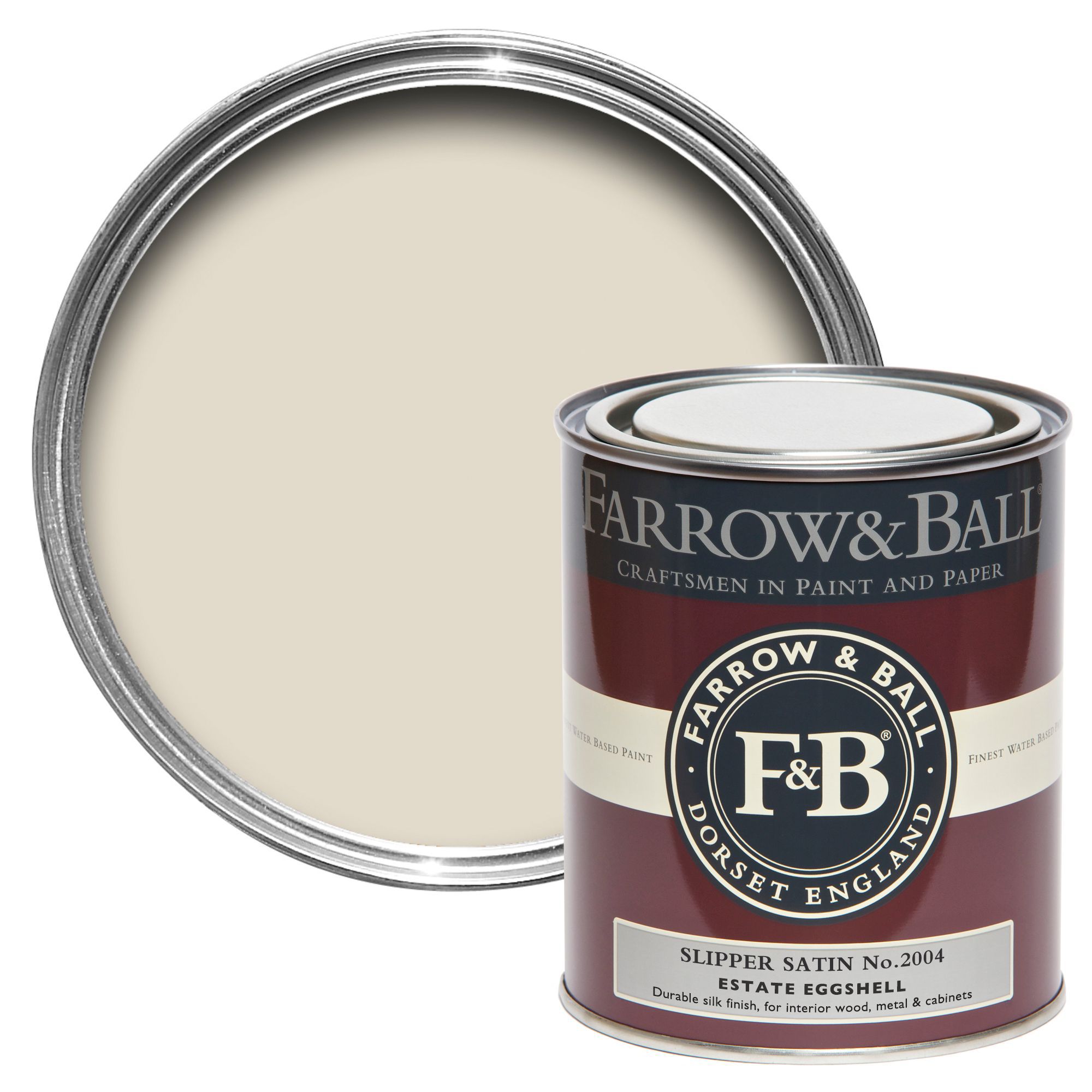 Farrow & Ball Estate Slipper satin No.2004 Eggshell Metal & wood paint, 750ml